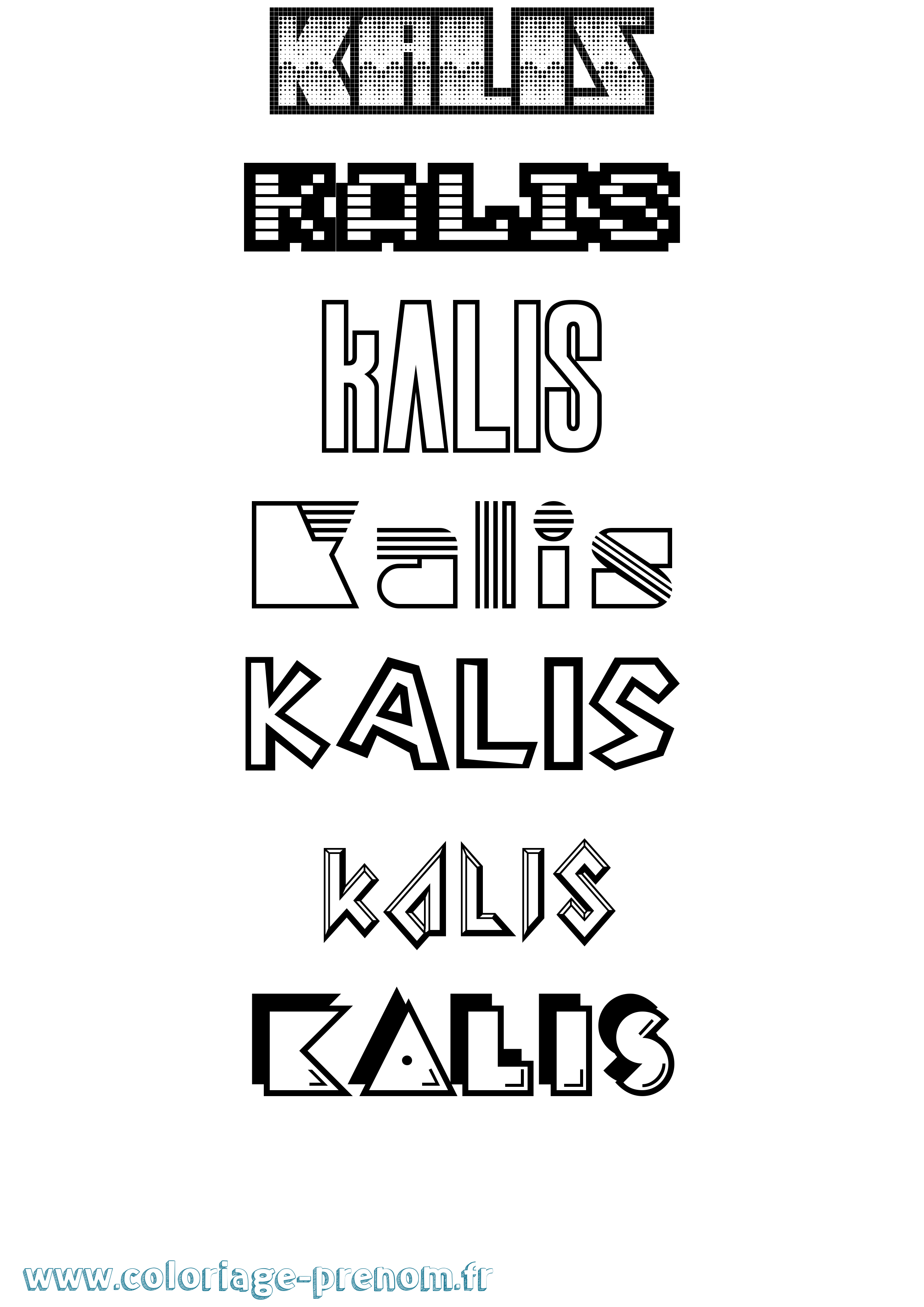 Coloriage Kalis Jeux Vidéos Coloriage prénom Kalis Jeux Vidéos