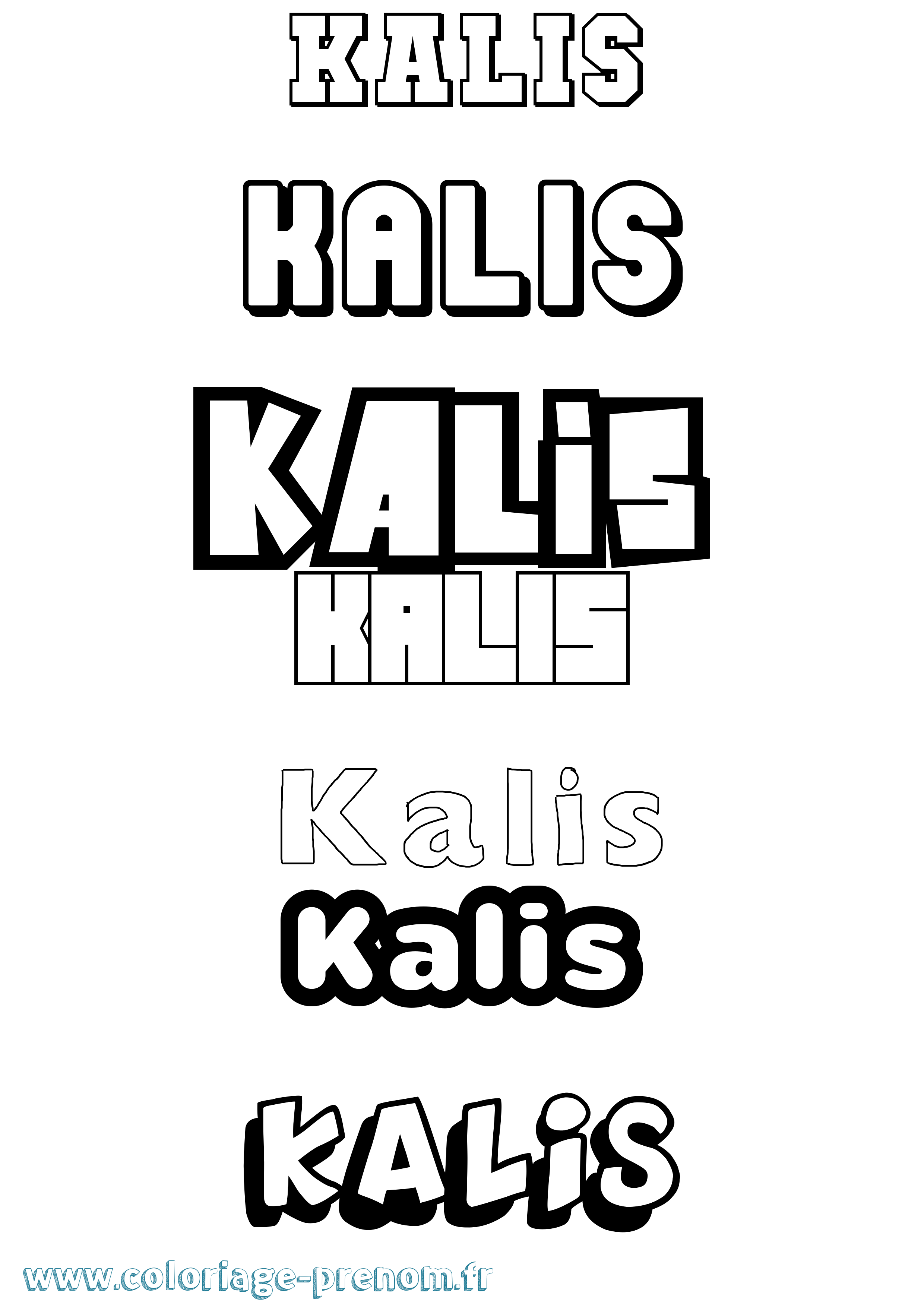 Coloriage Kalis Simple Coloriage prénom Kalis Simple