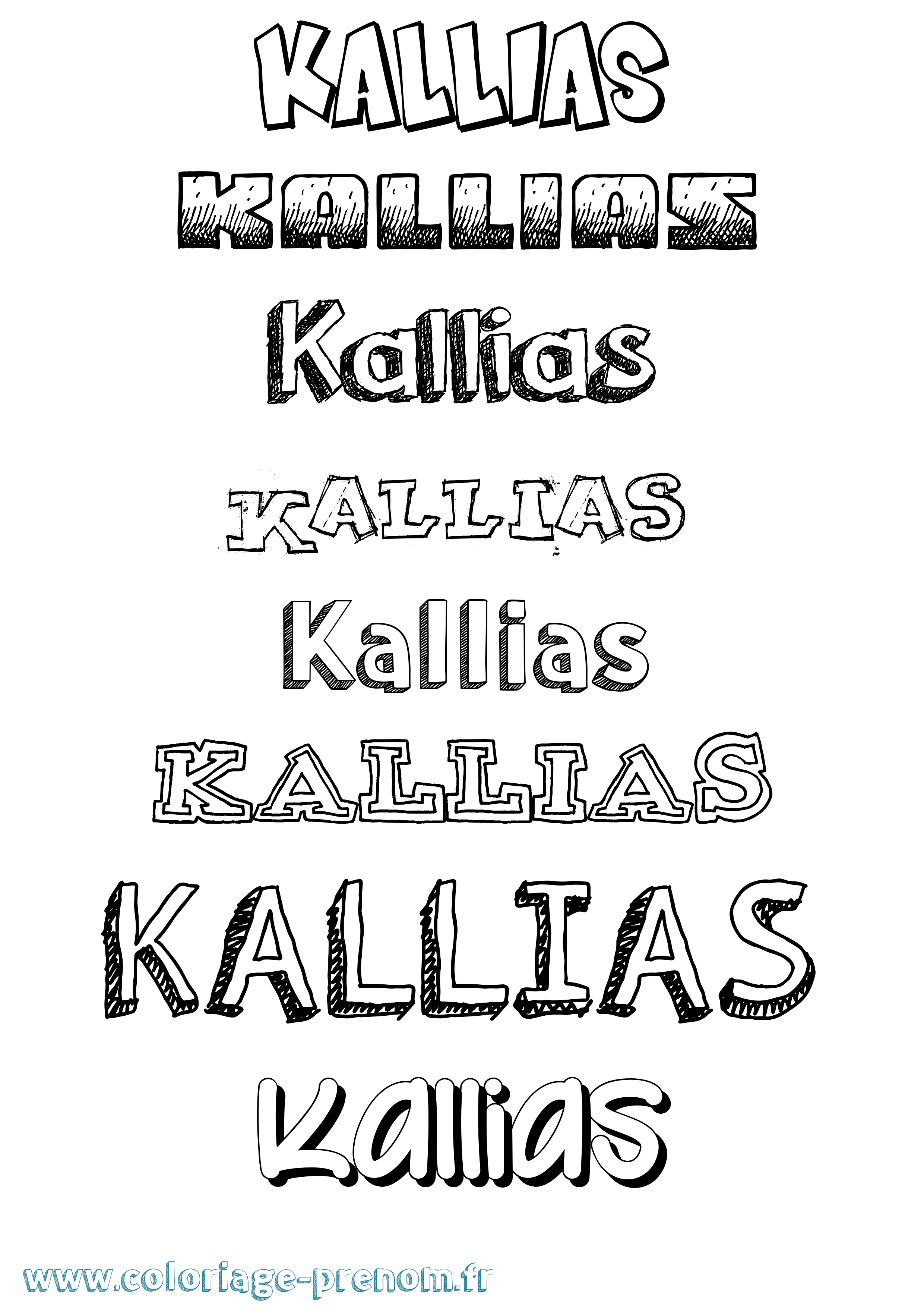 Coloriage Kallias Dessiné Coloriage prénom Kallias Dessiné