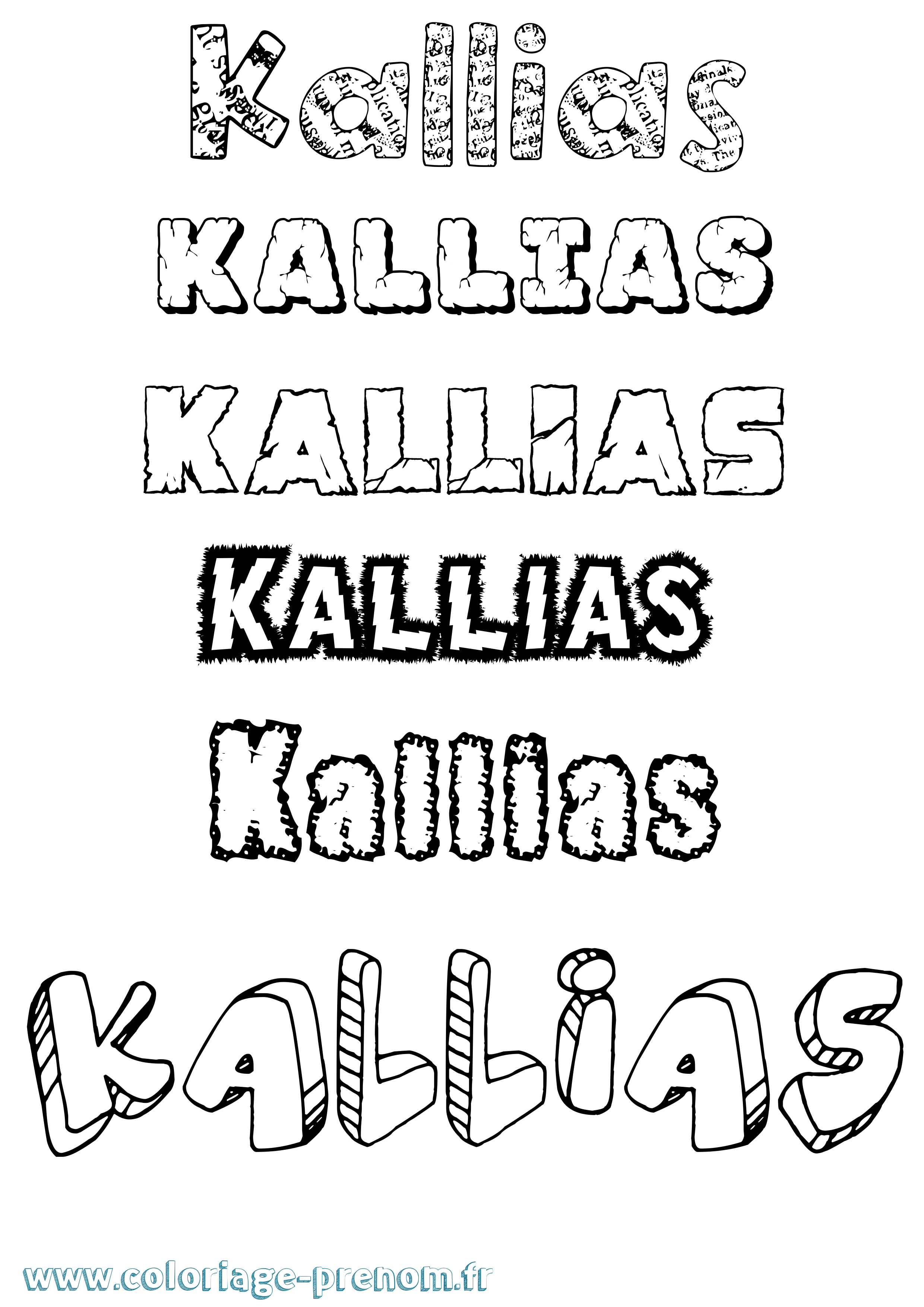 Coloriage Kallias Destructuré Coloriage prénom Kallias Destructuré