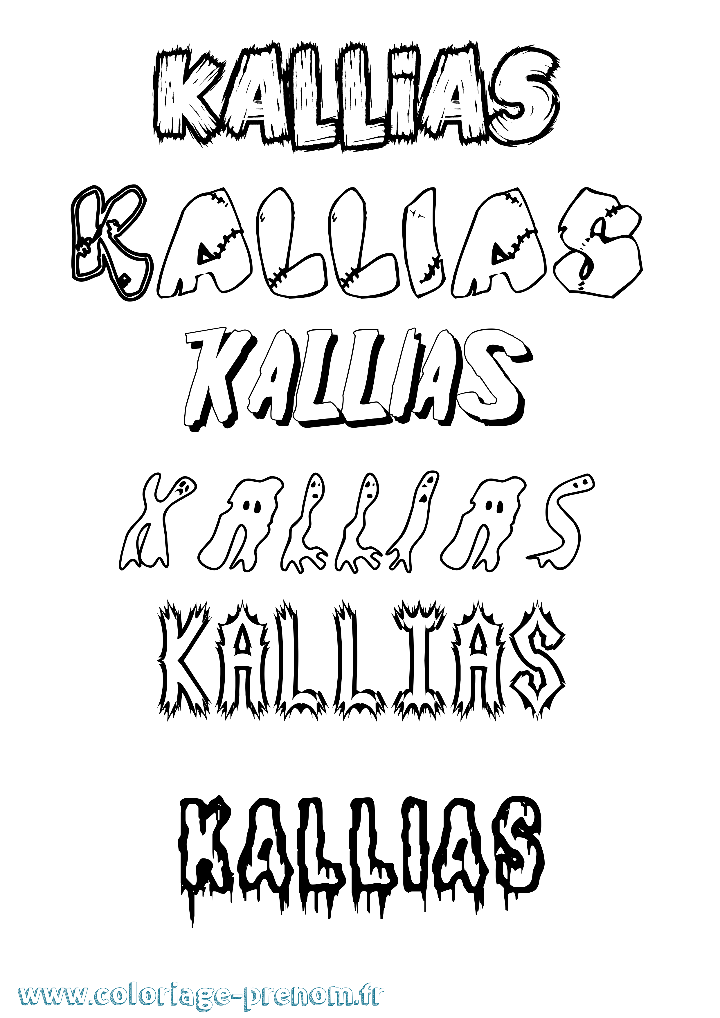 Coloriage Kallias Frisson Coloriage prénom Kallias Frisson