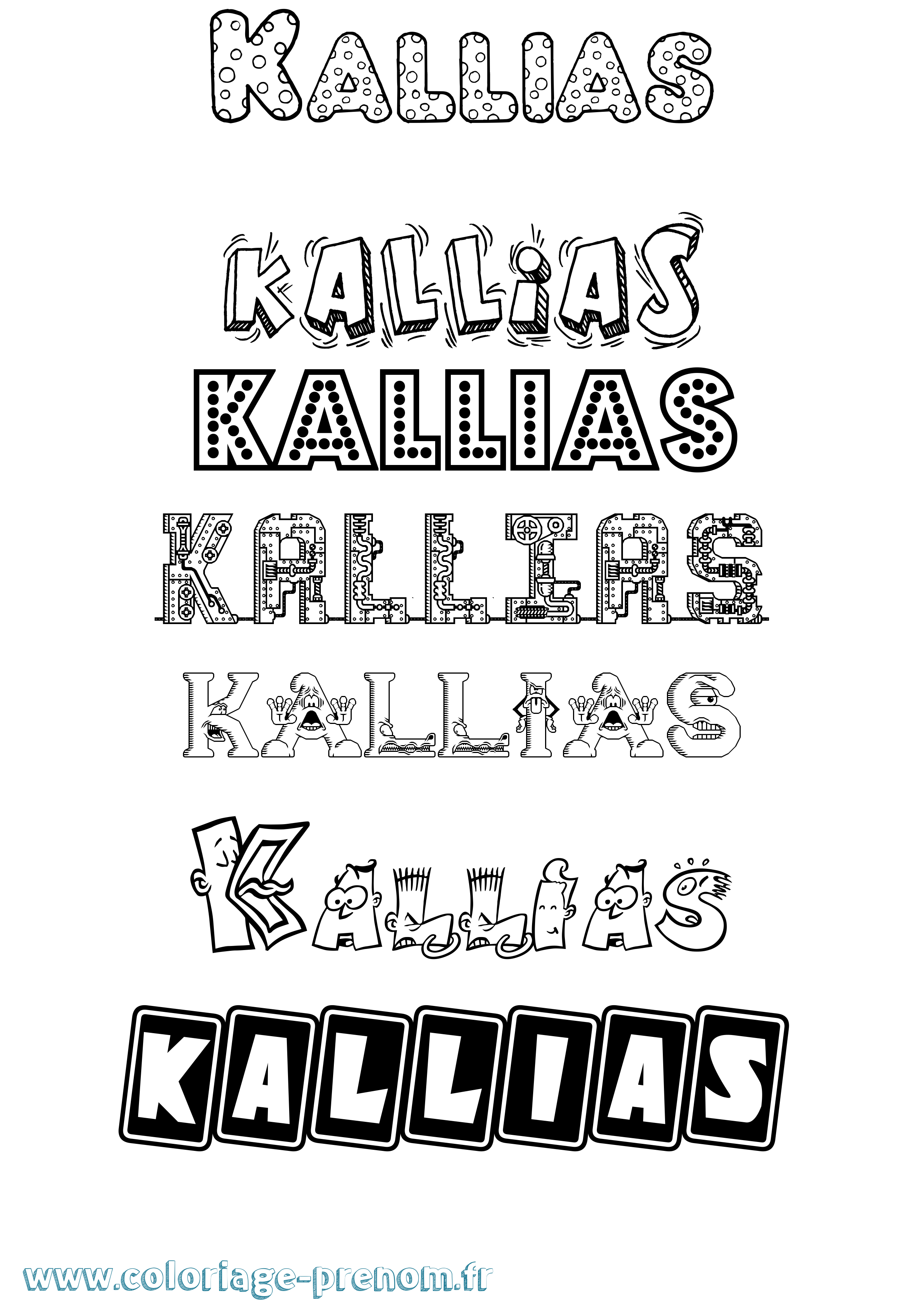 Coloriage Kallias Fun Coloriage prénom Kallias Fun
