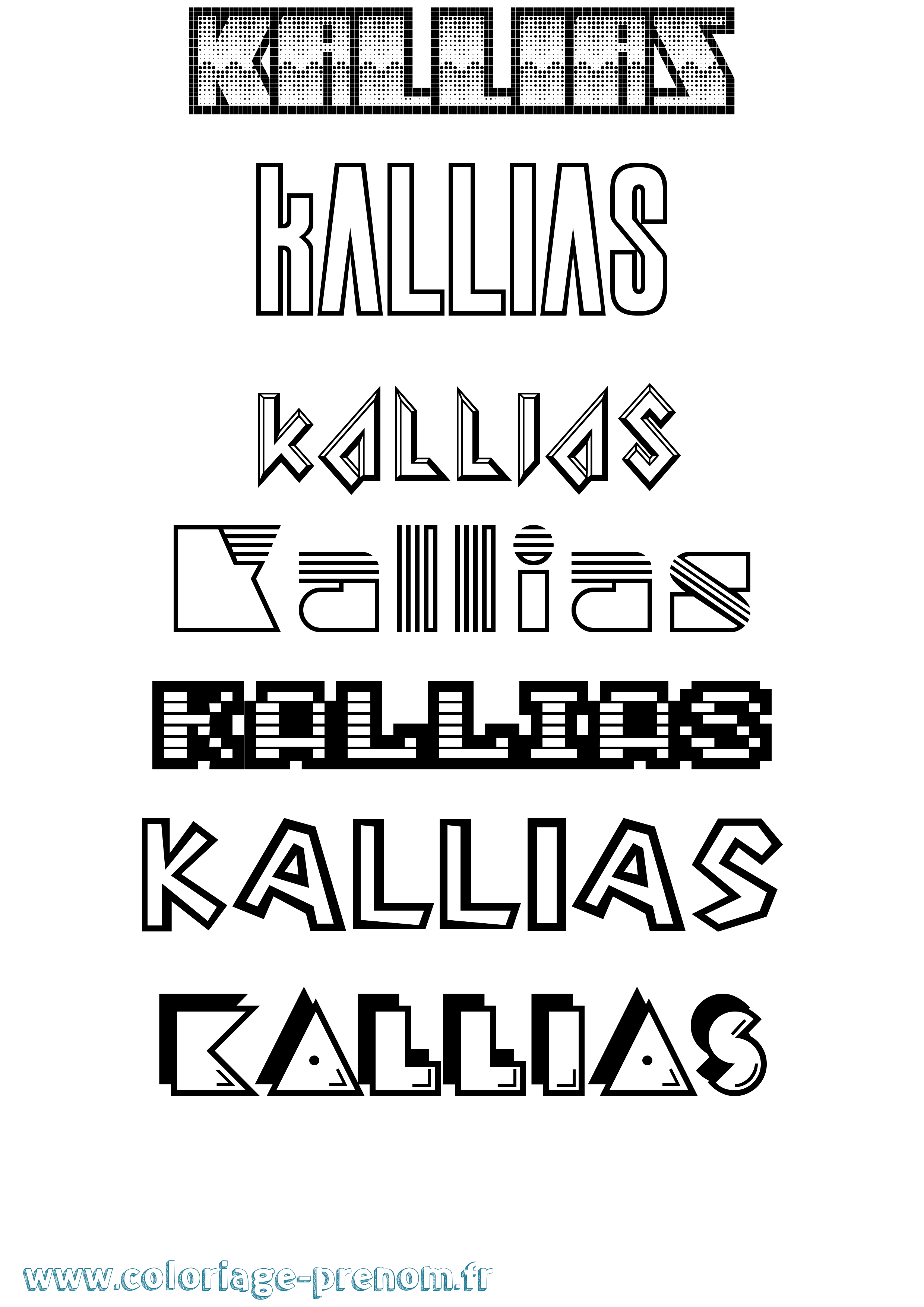 Coloriage Kallias Jeux Vidéos Coloriage prénom Kallias Jeux Vidéos