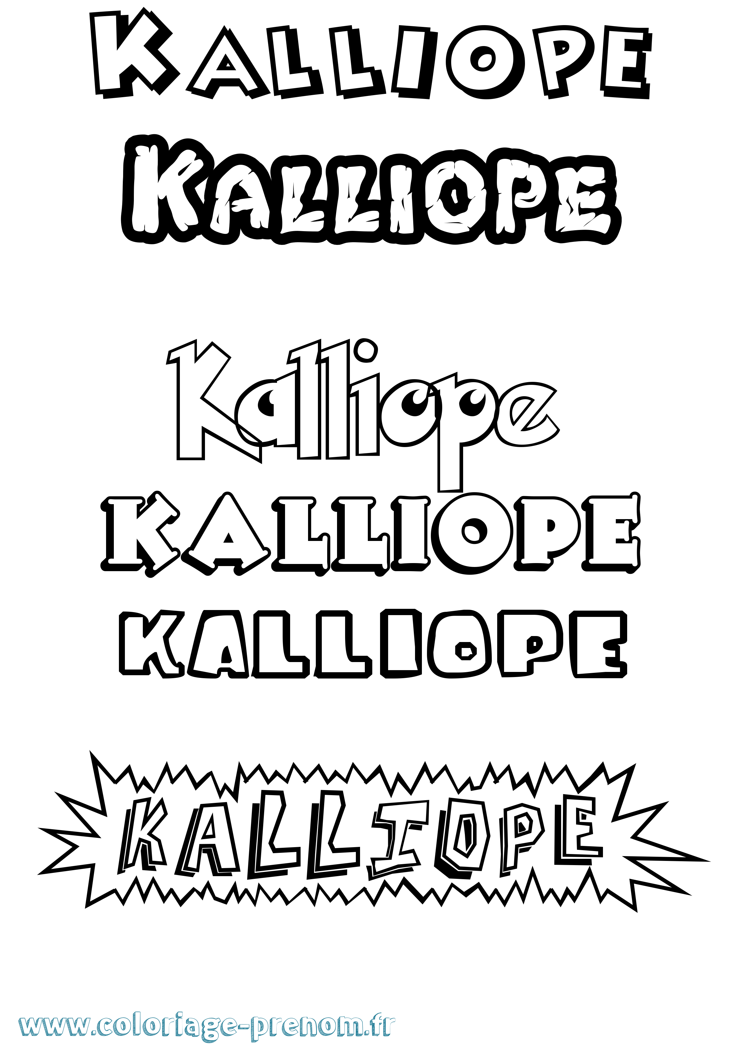 Coloriage prénom Kalliope Dessin Animé