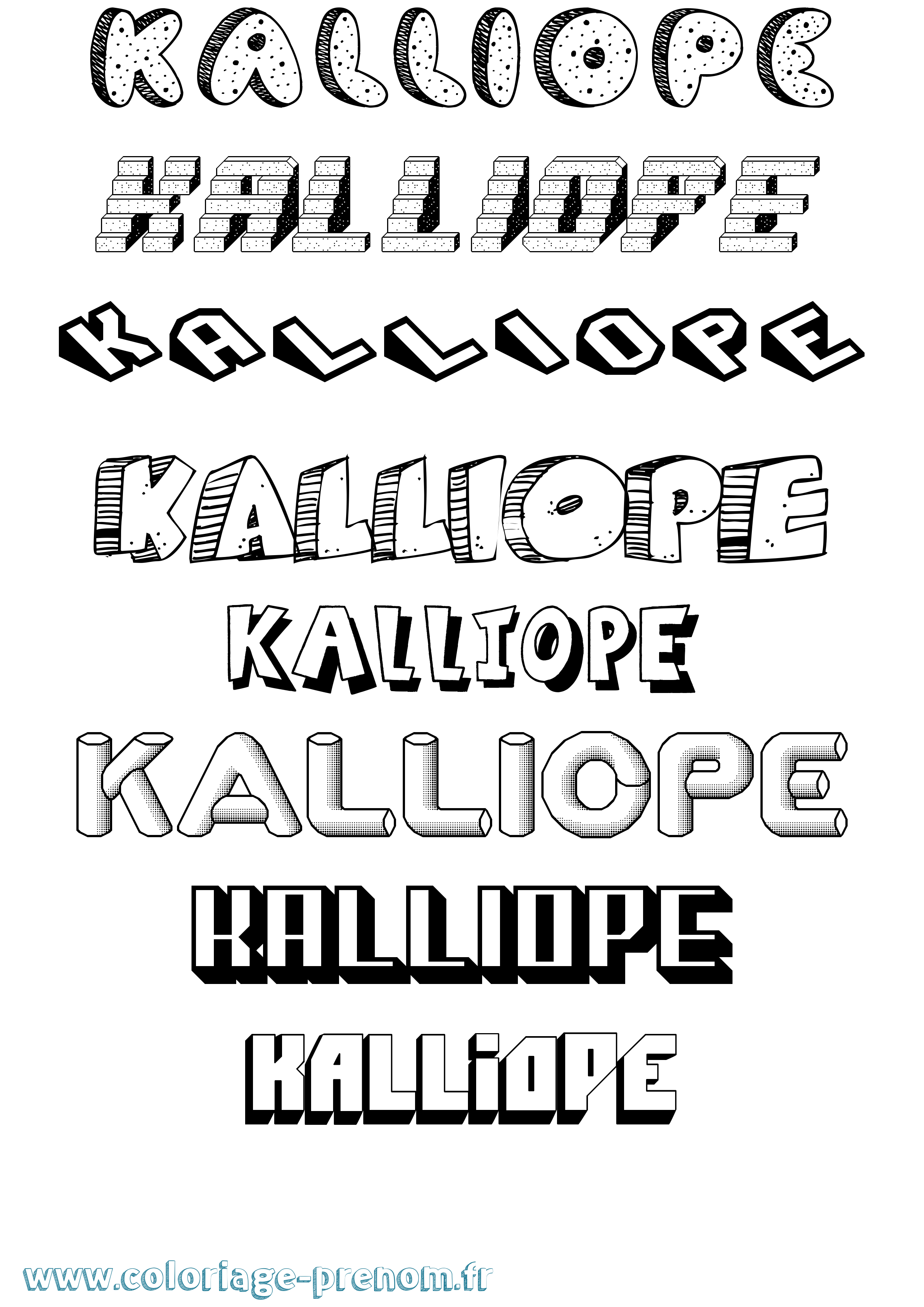 Coloriage prénom Kalliope Effet 3D