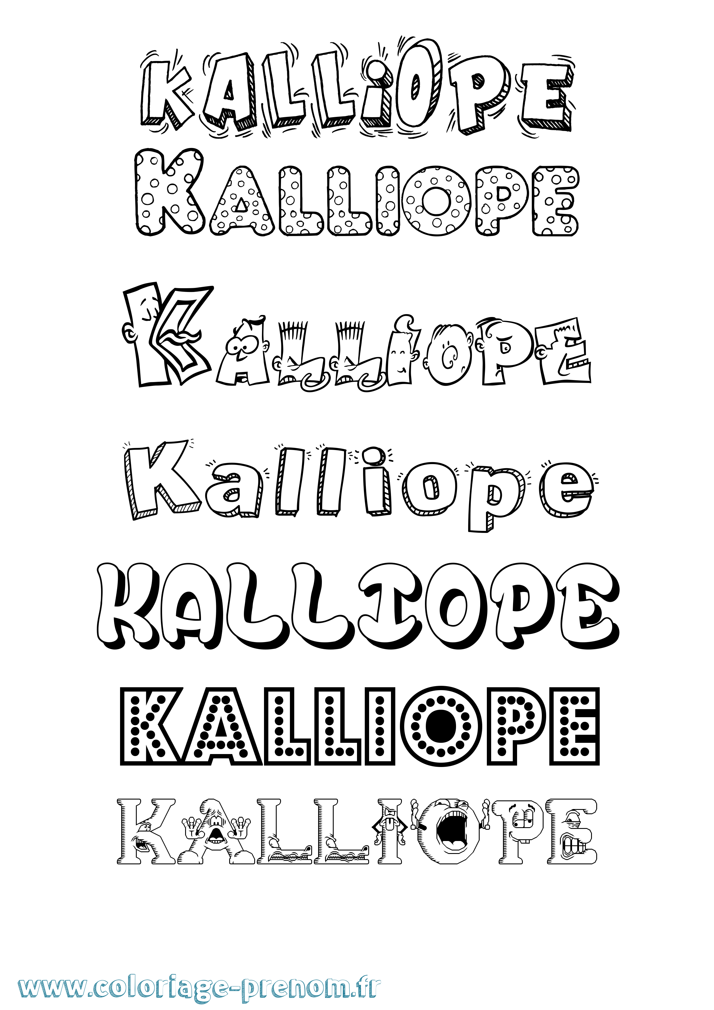 Coloriage prénom Kalliope Fun