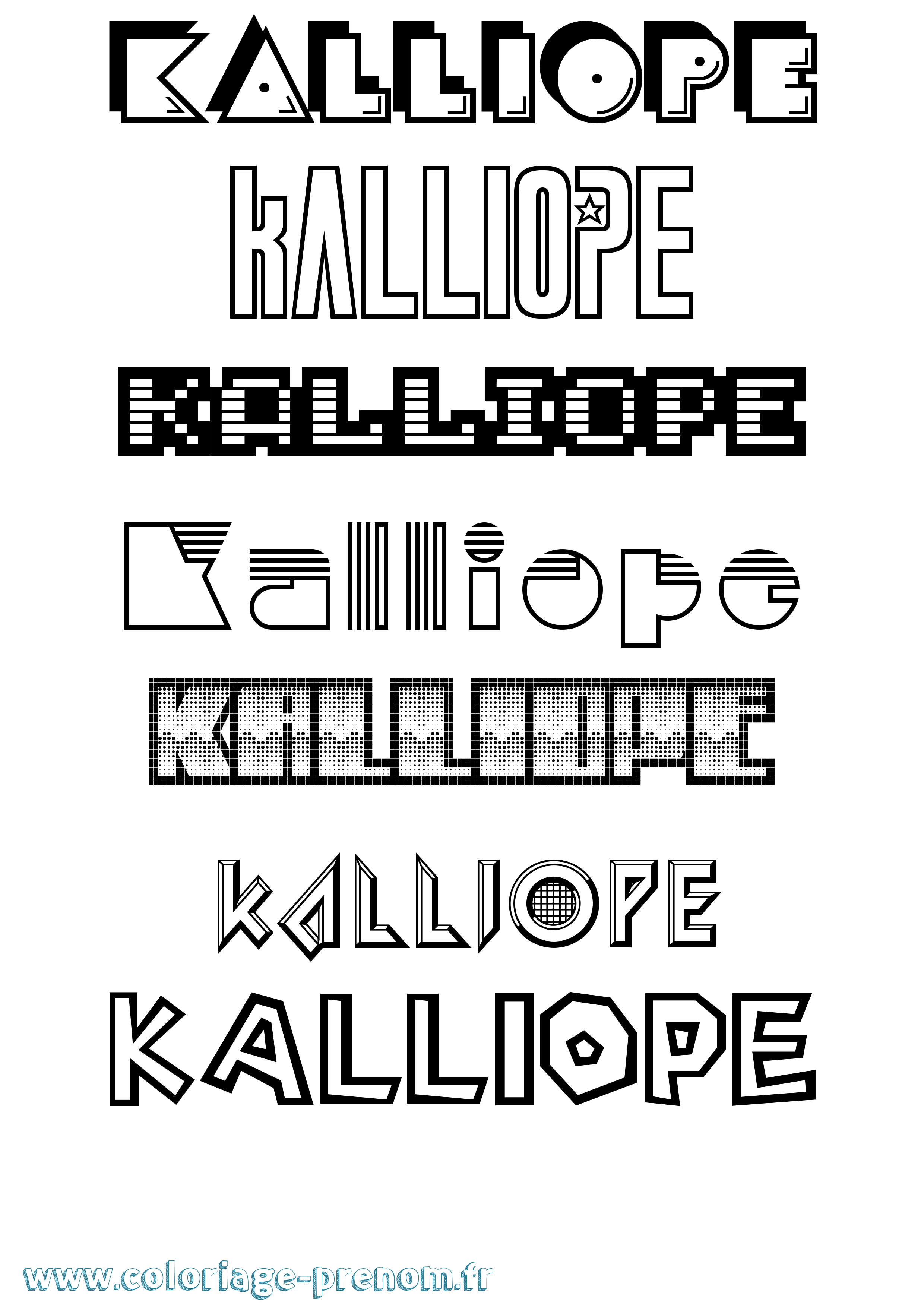 Coloriage prénom Kalliope Jeux Vidéos