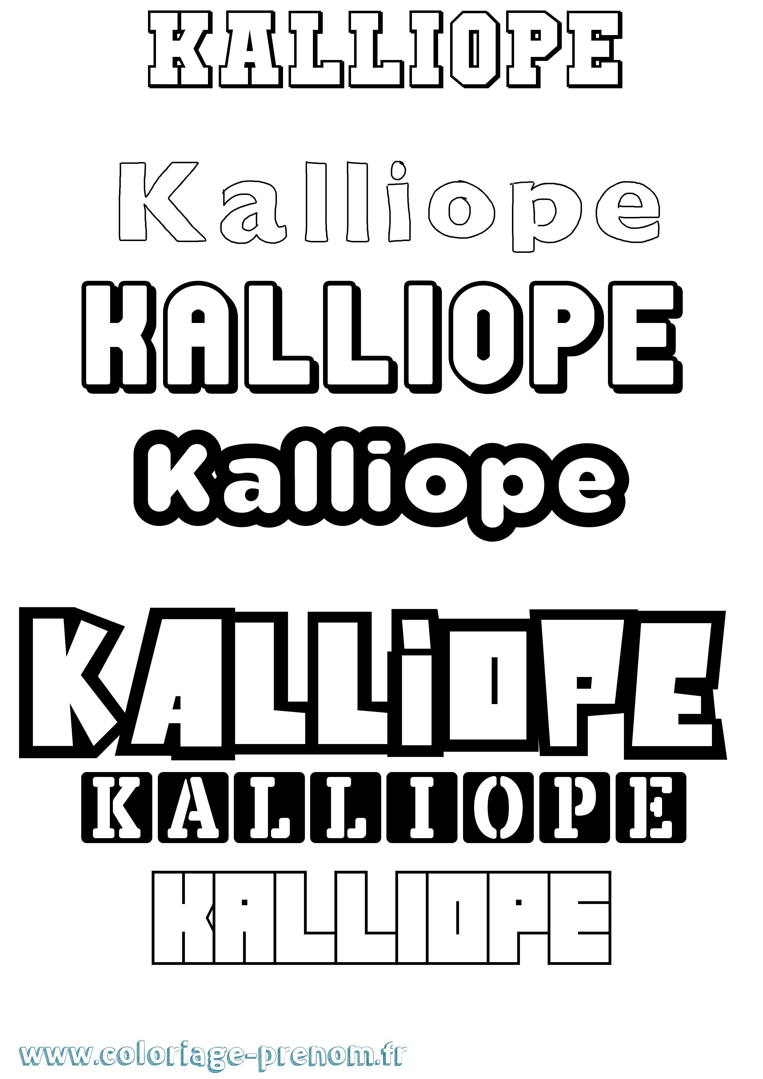 Coloriage prénom Kalliope Simple