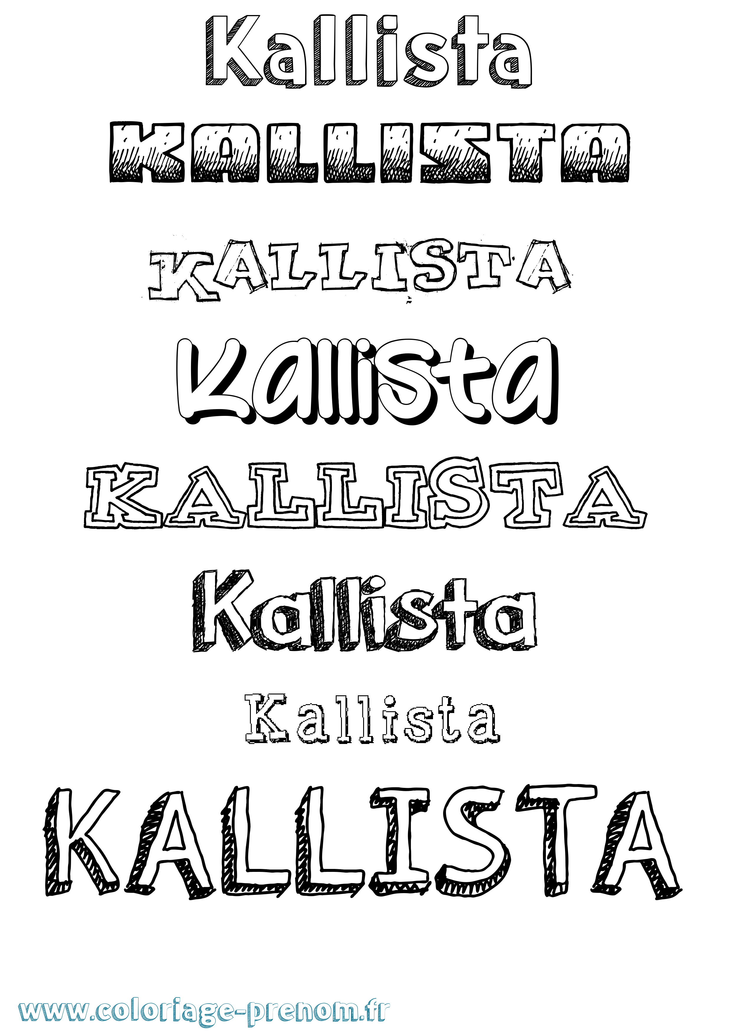 Coloriage prénom Kallista Dessiné