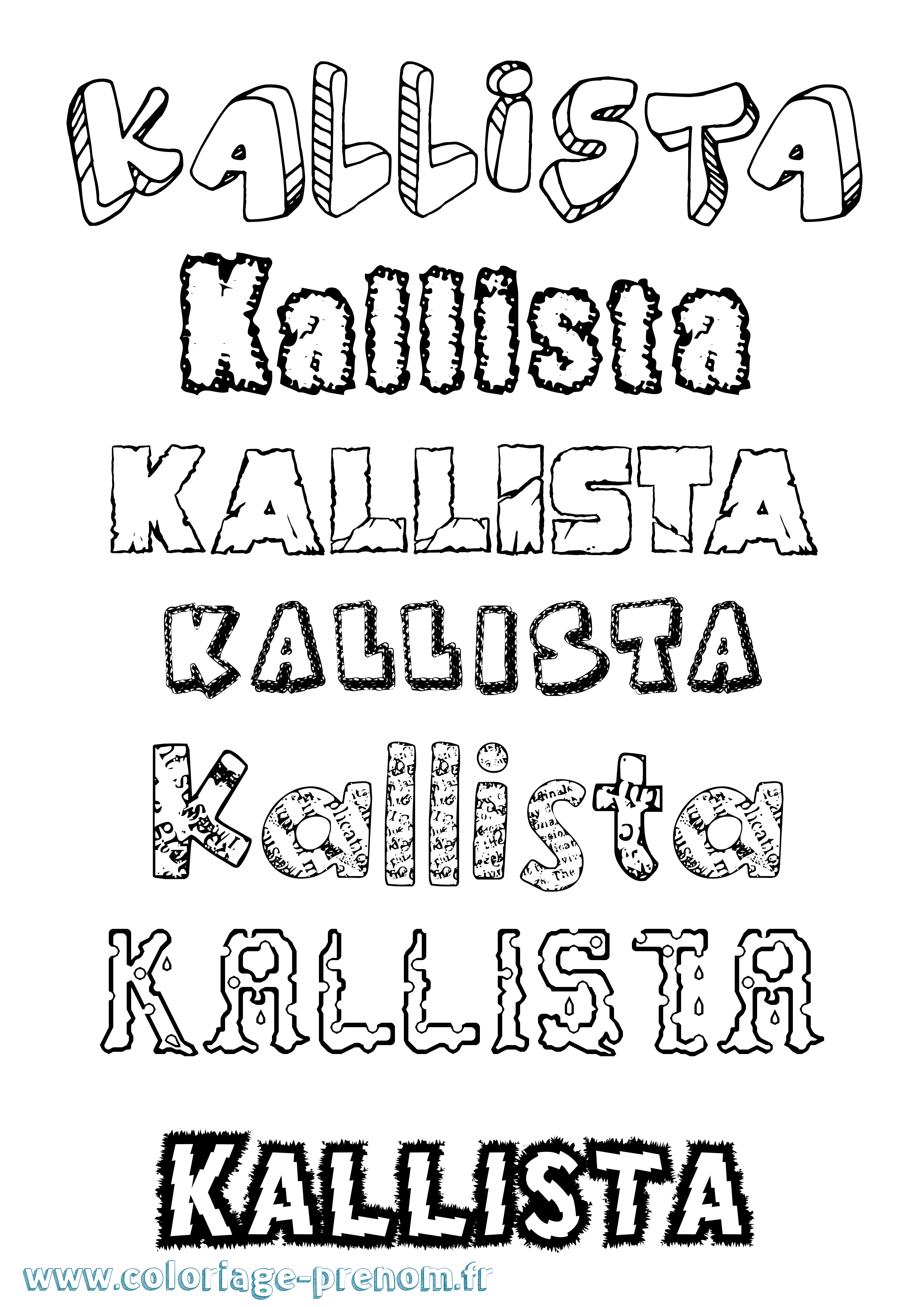 Coloriage prénom Kallista Destructuré