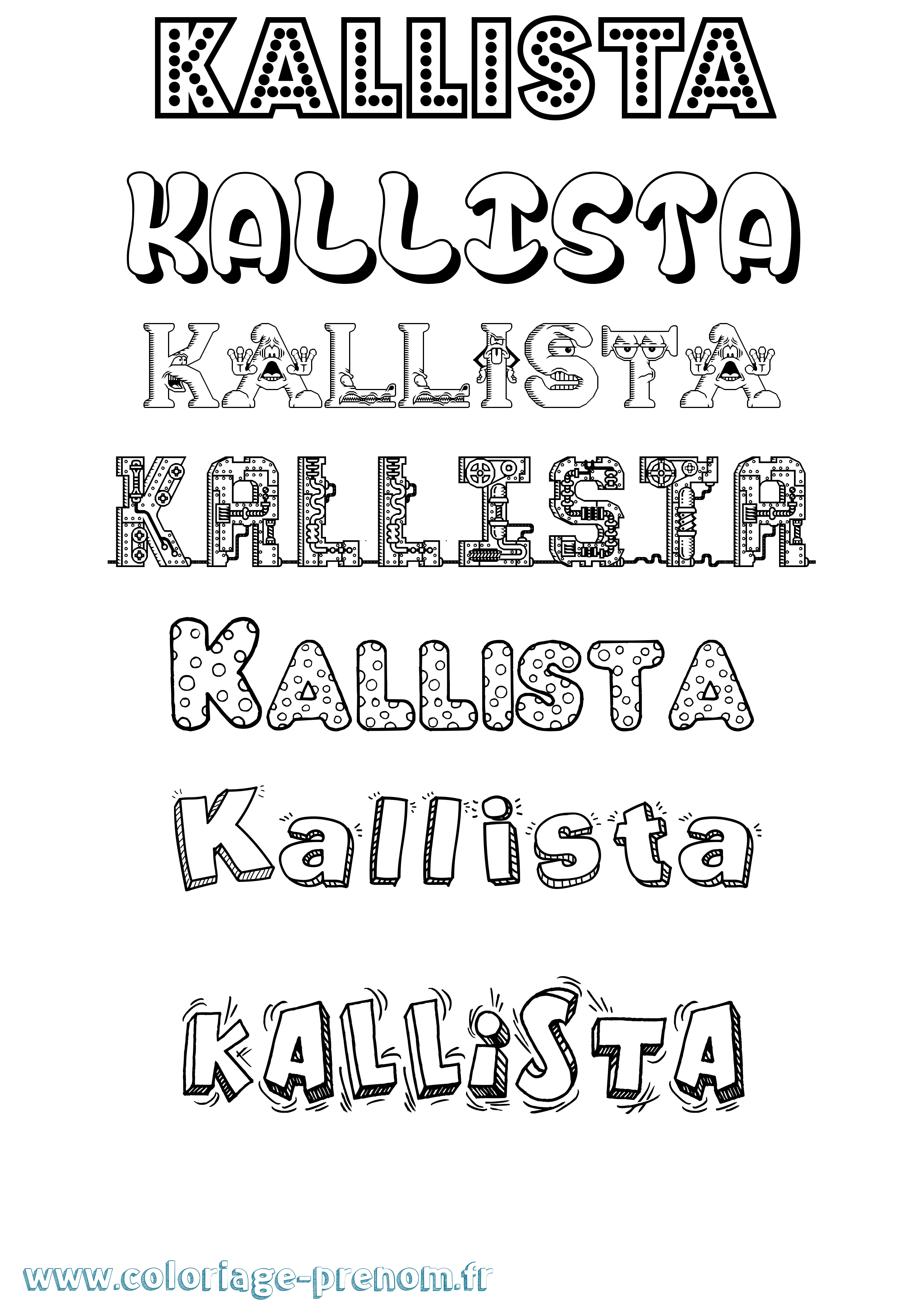 Coloriage prénom Kallista Fun