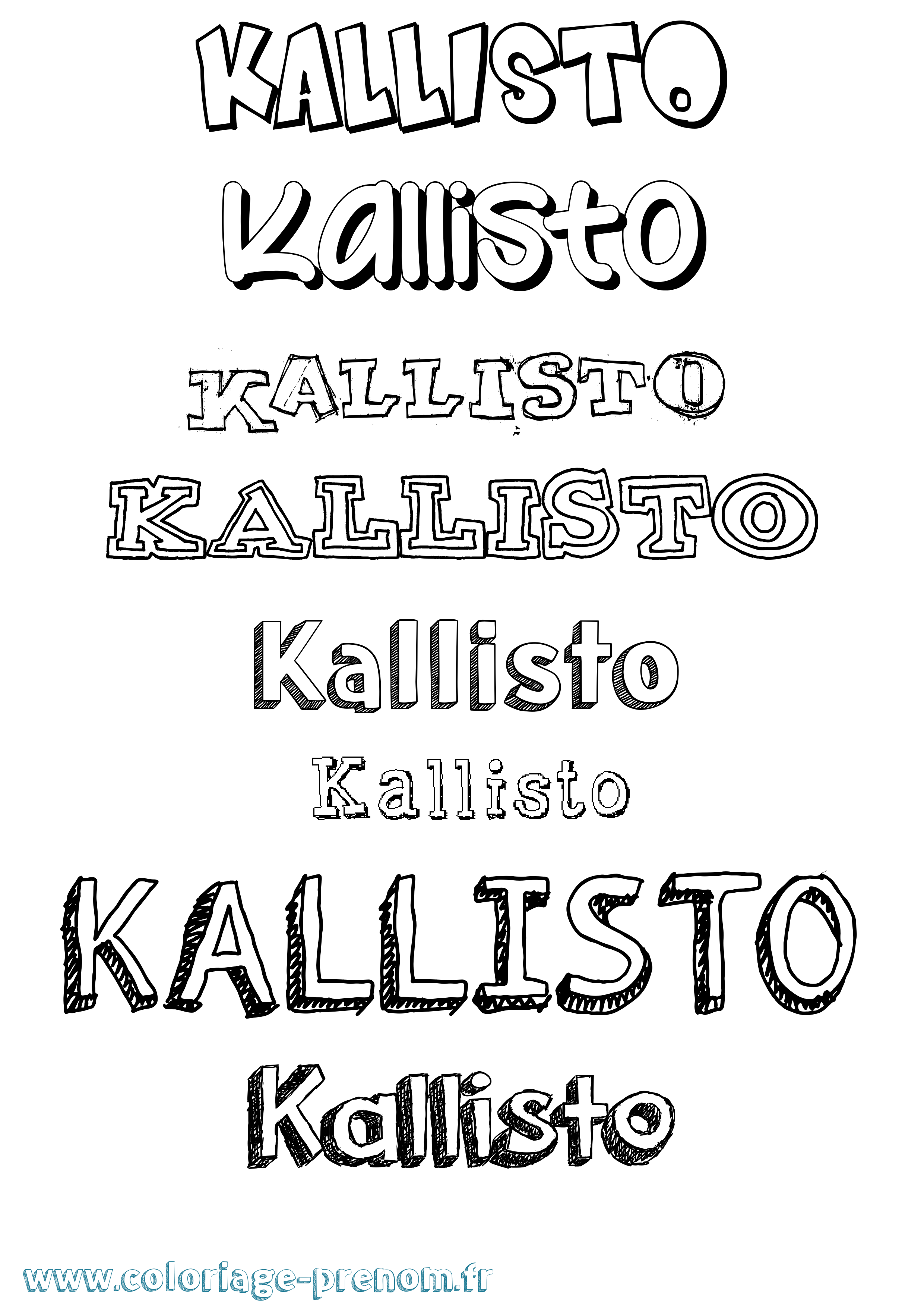 Coloriage prénom Kallisto Dessiné