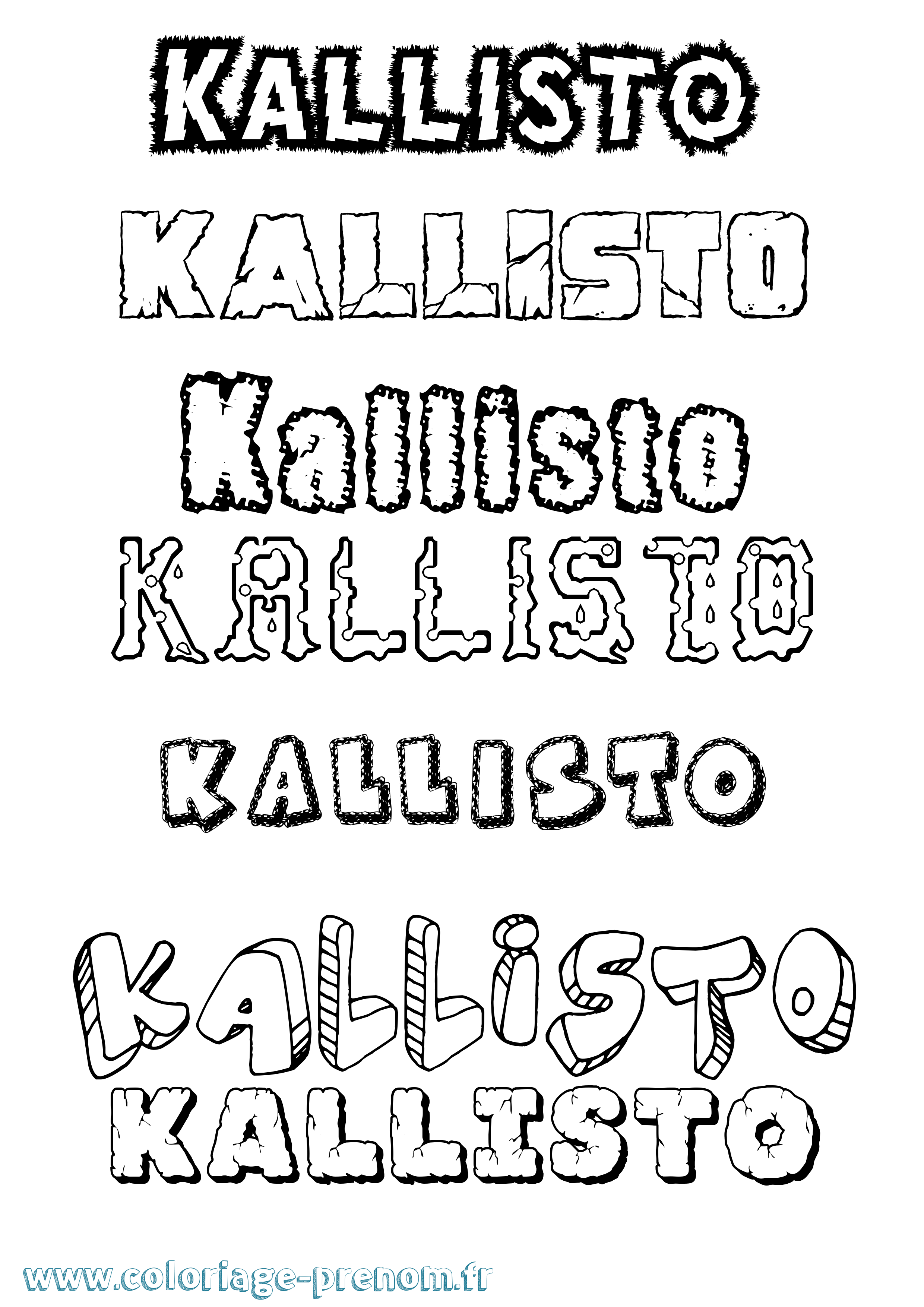 Coloriage prénom Kallisto Destructuré