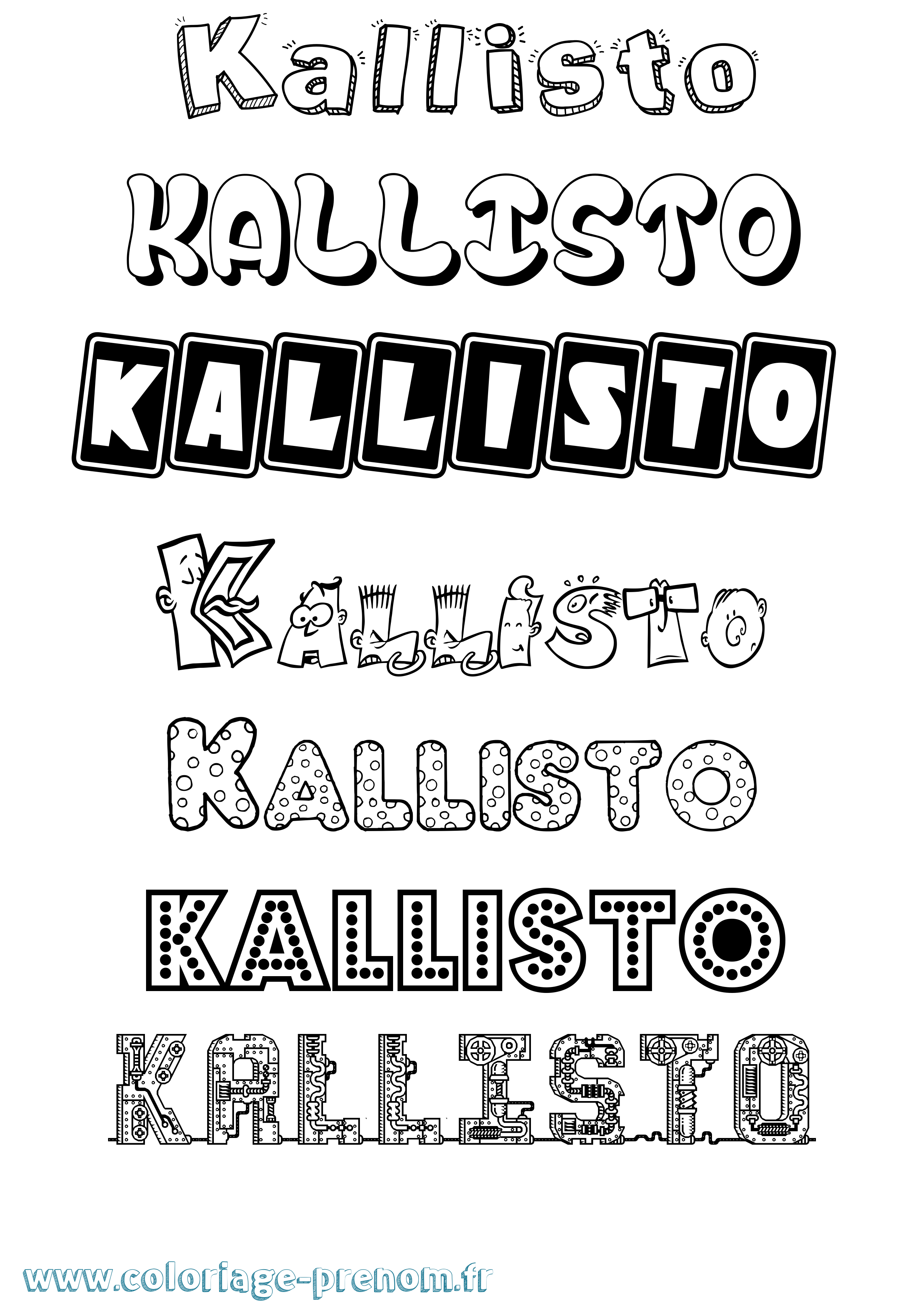 Coloriage prénom Kallisto Fun