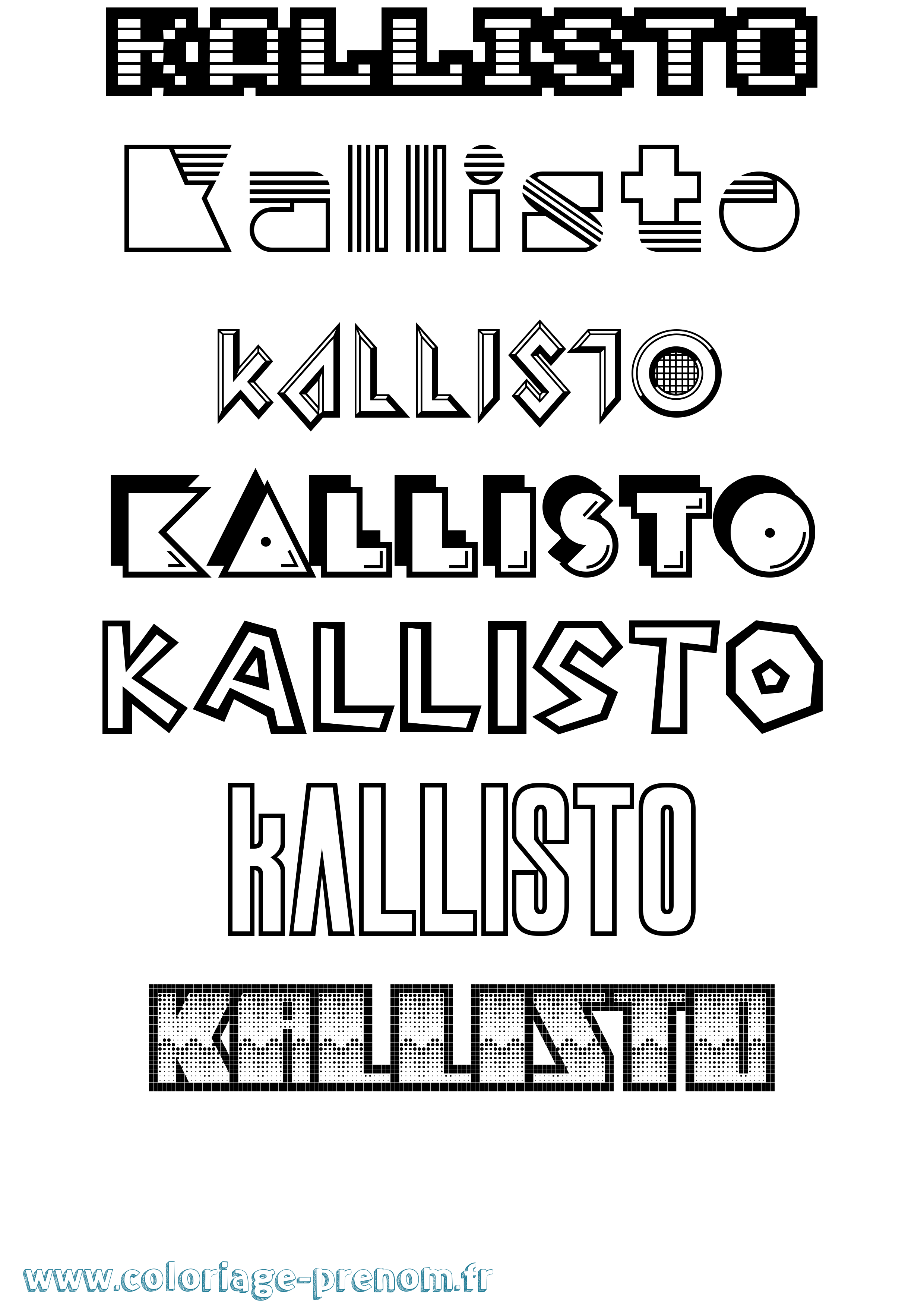 Coloriage prénom Kallisto Jeux Vidéos