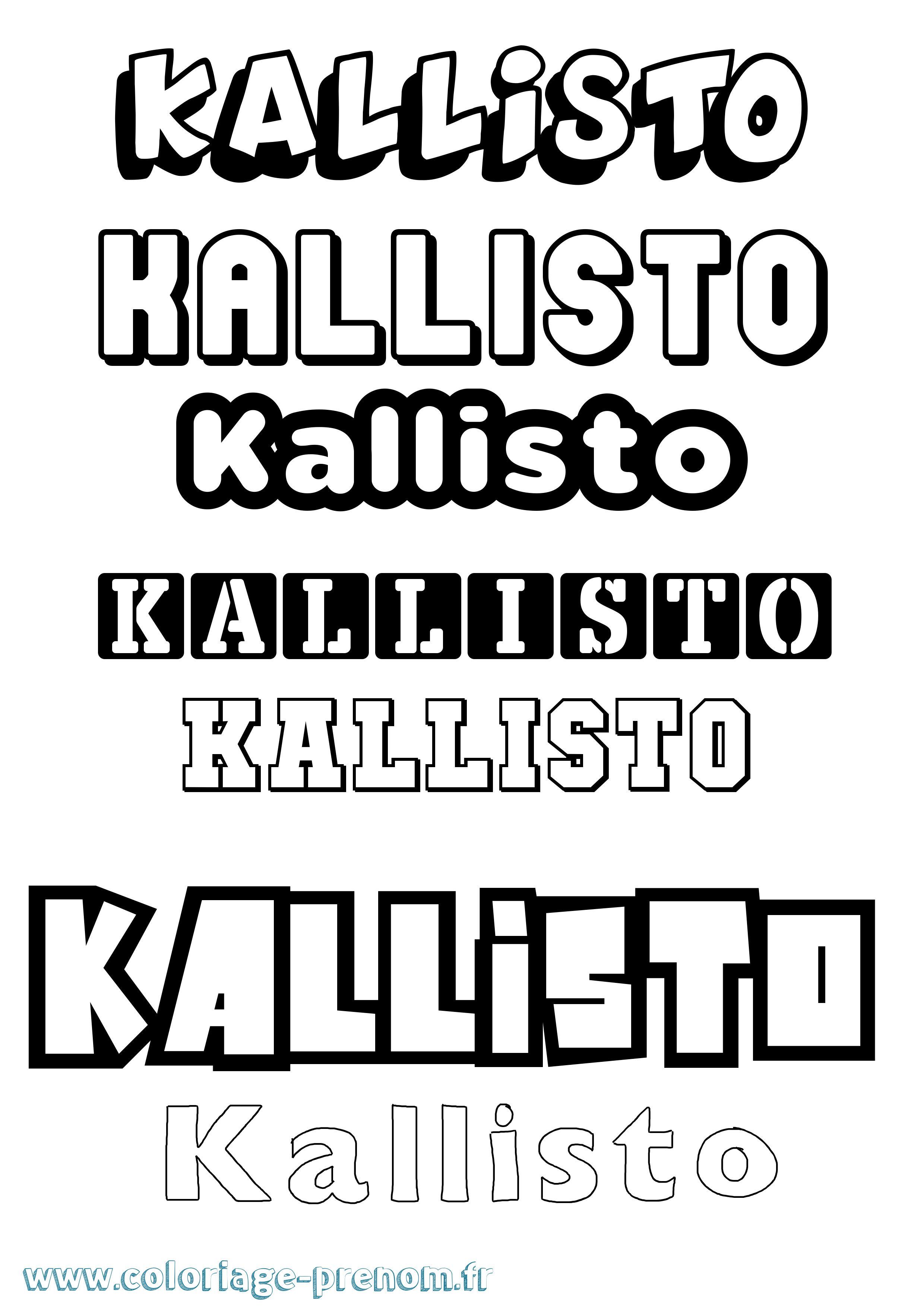 Coloriage prénom Kallisto Simple