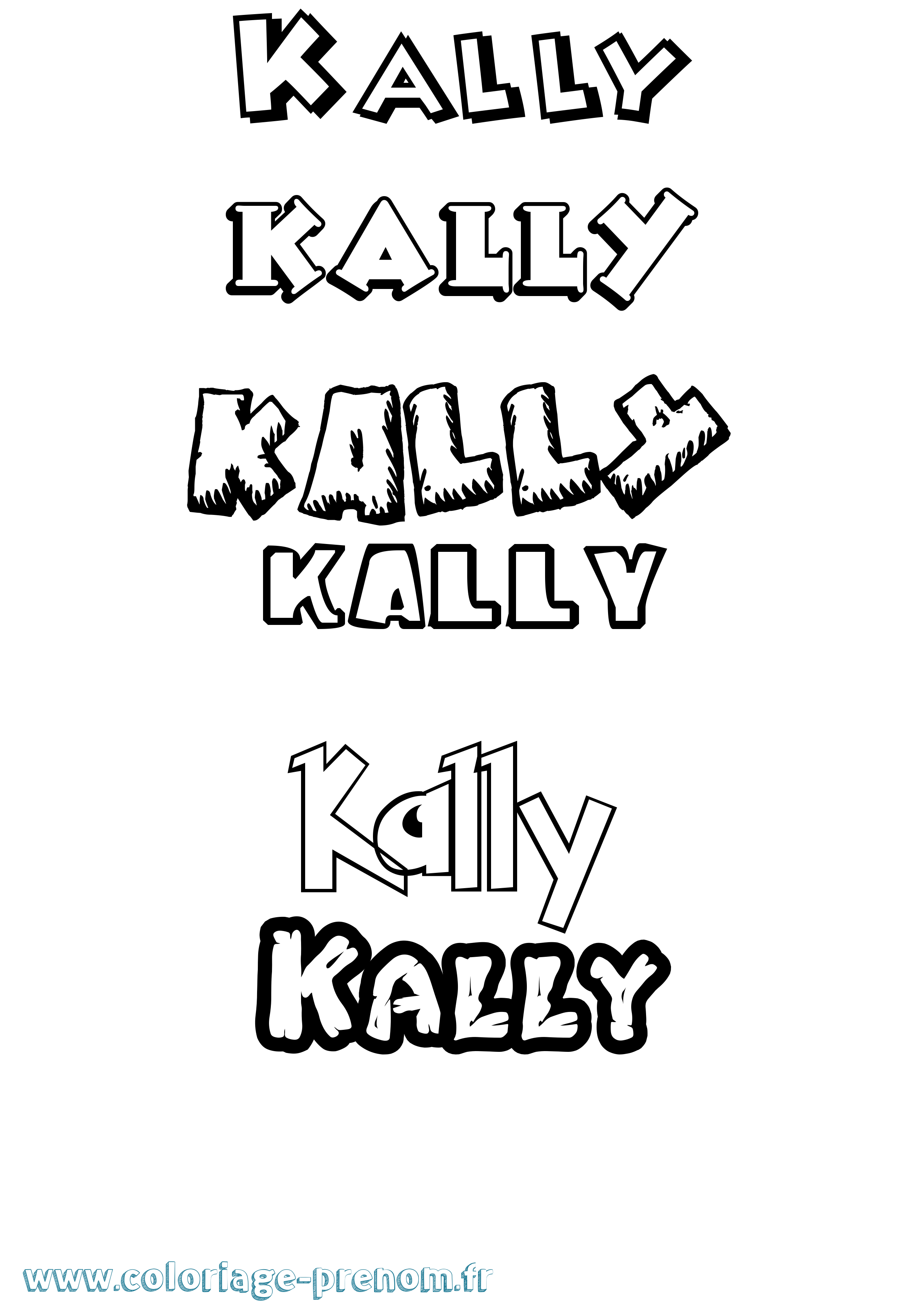 Coloriage prénom Kally Dessin Animé