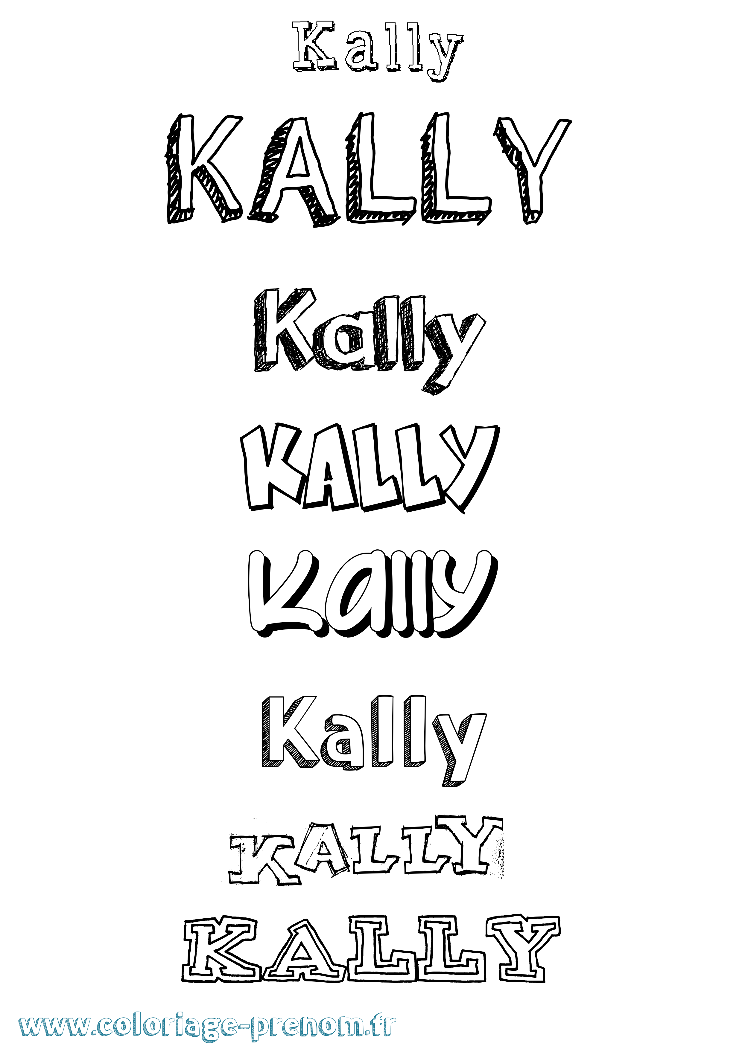Coloriage prénom Kally Dessiné