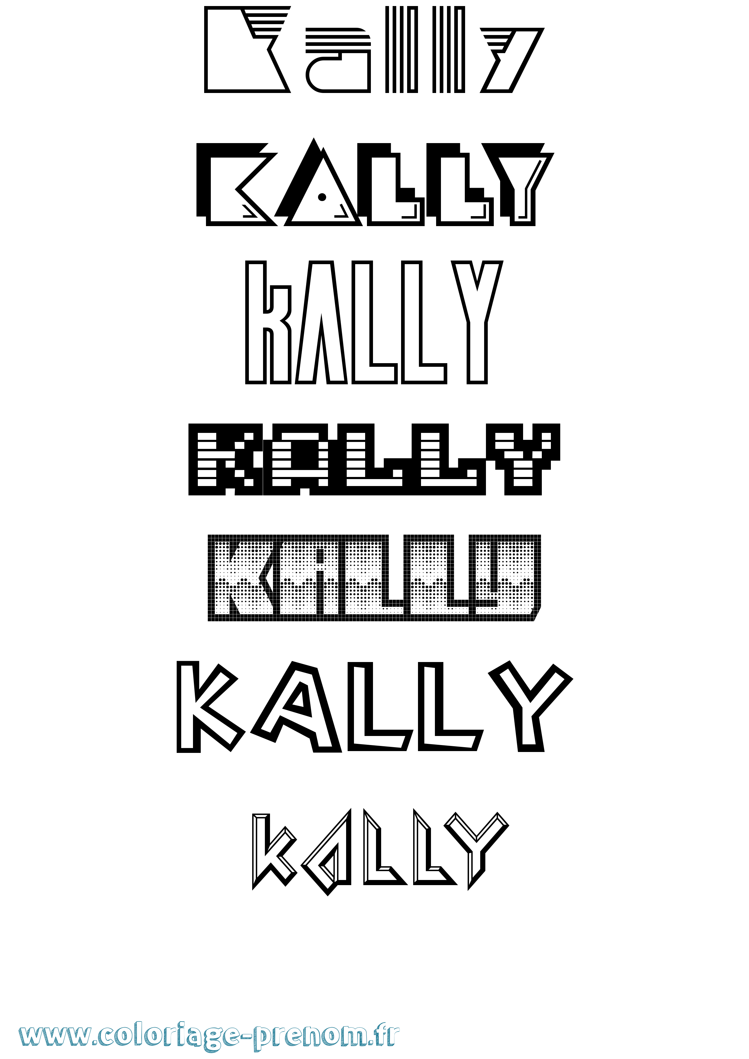 Coloriage prénom Kally Jeux Vidéos