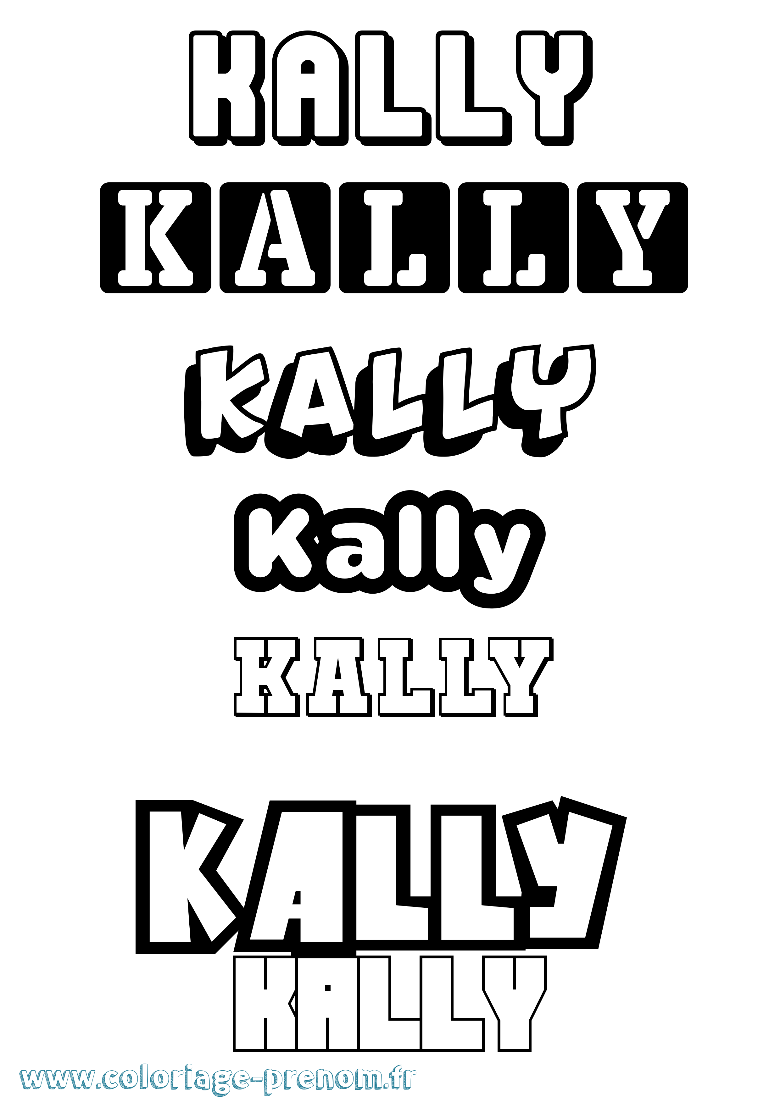 Coloriage prénom Kally Simple