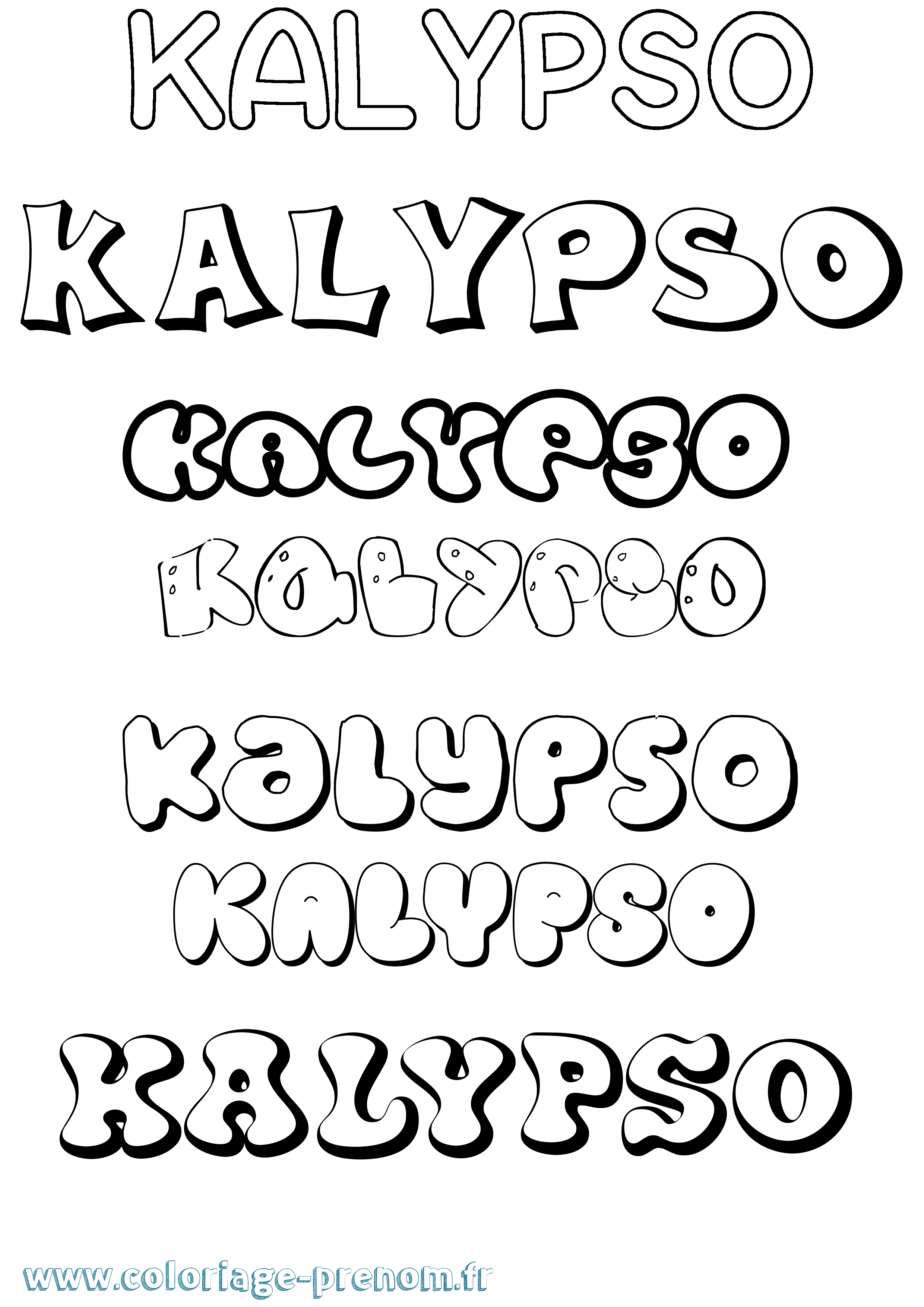 Coloriage prénom Kalypso Bubble