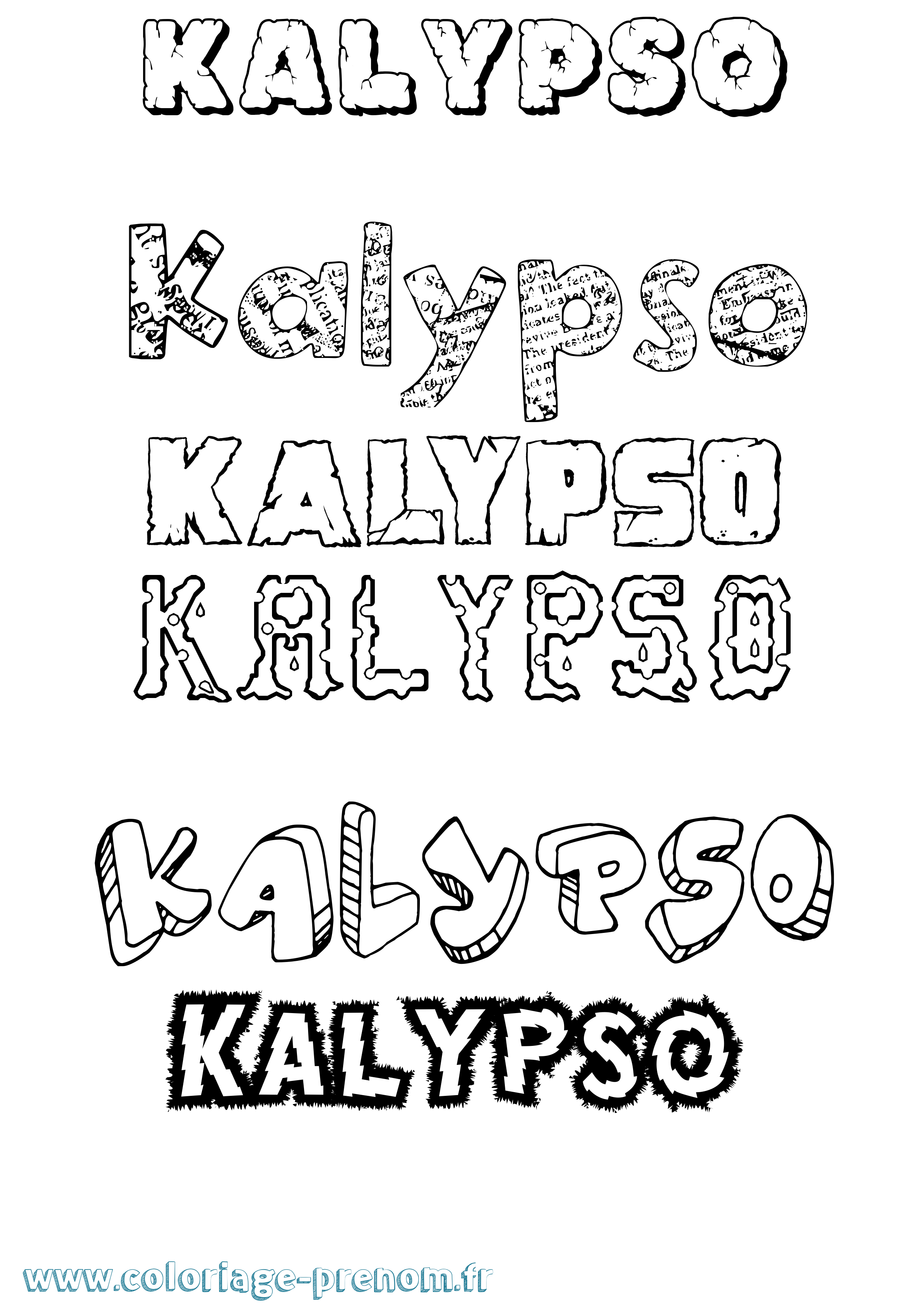 Coloriage prénom Kalypso Destructuré