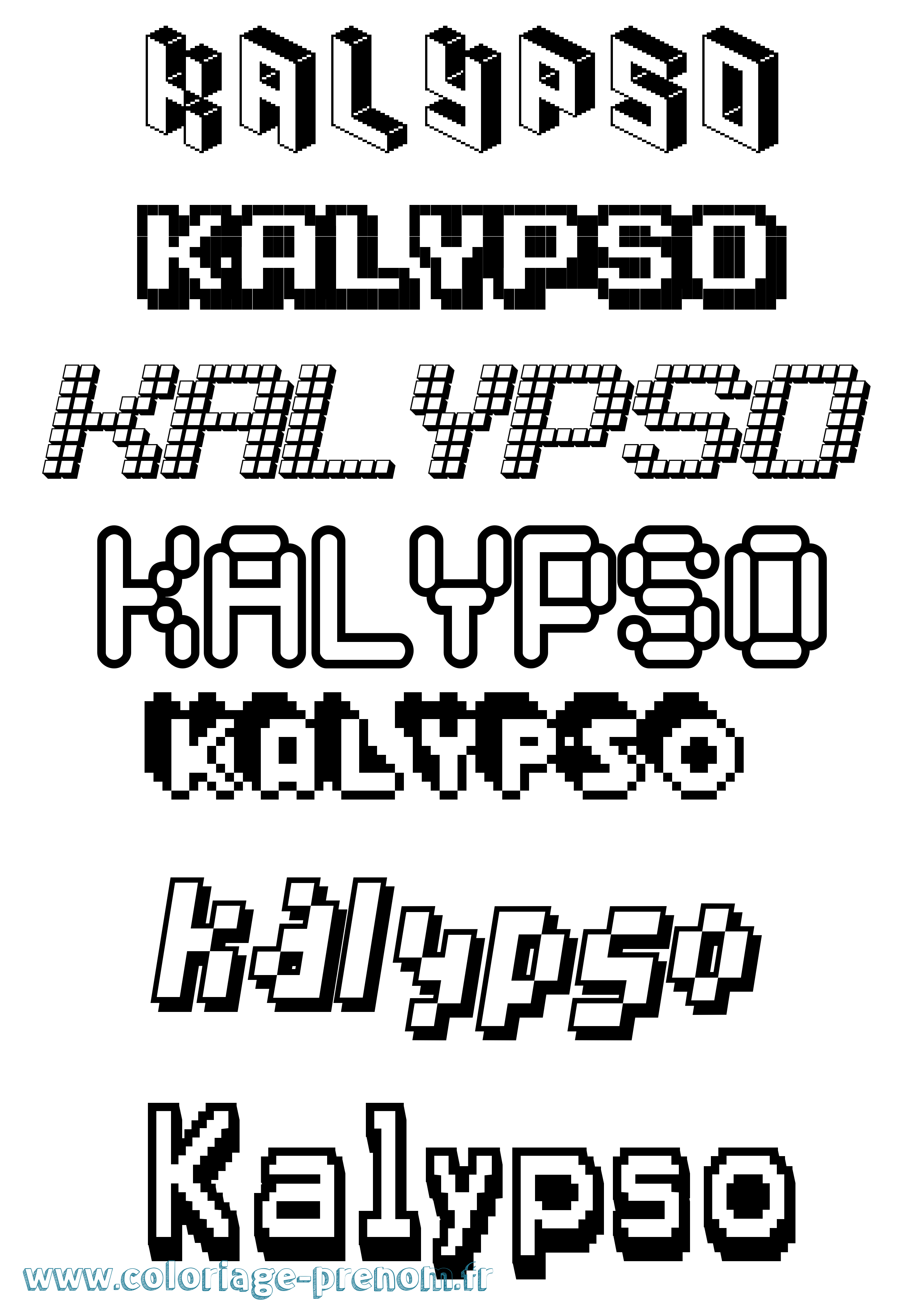 Coloriage prénom Kalypso Pixel