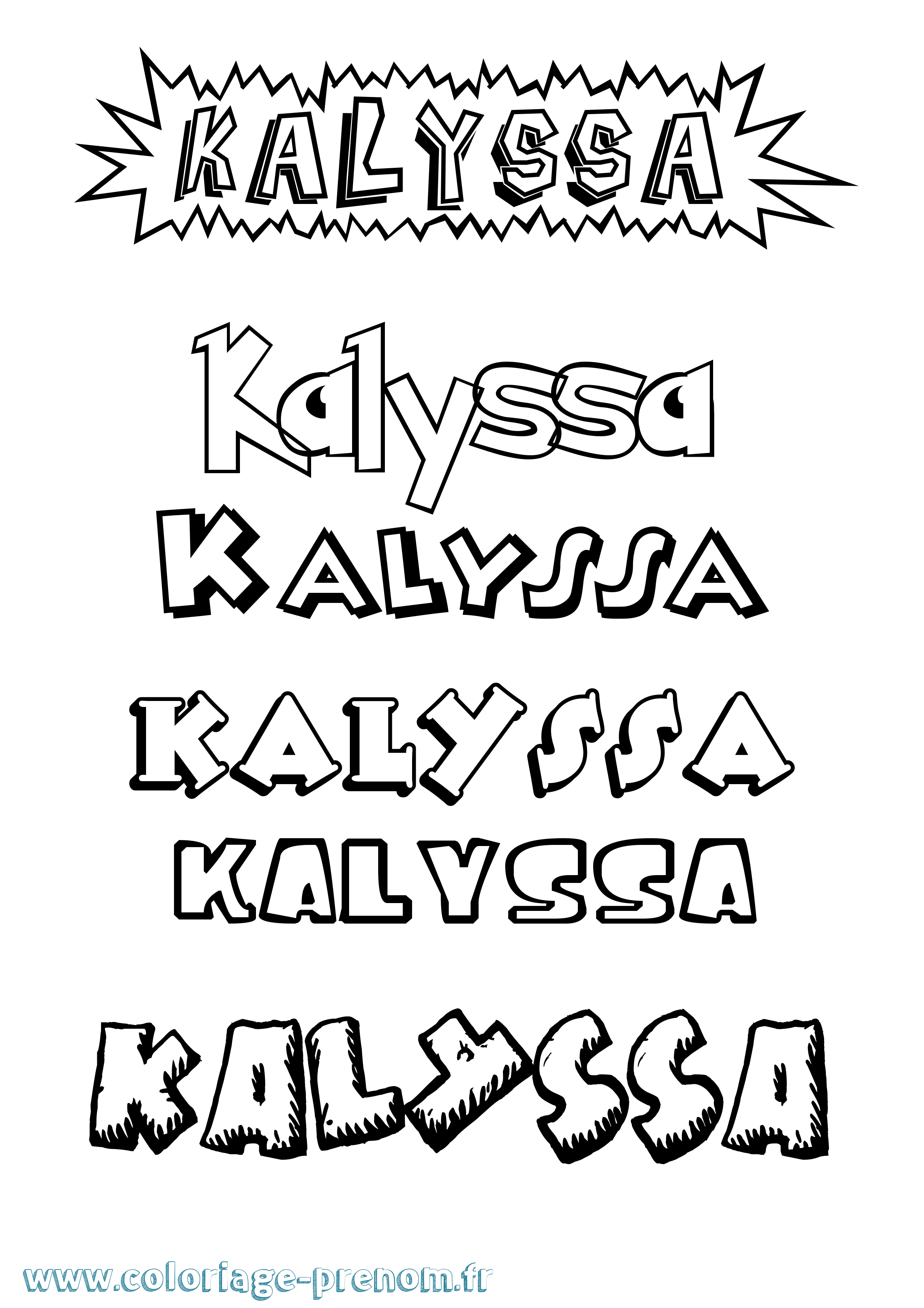 Coloriage prénom Kalyssa Dessin Animé