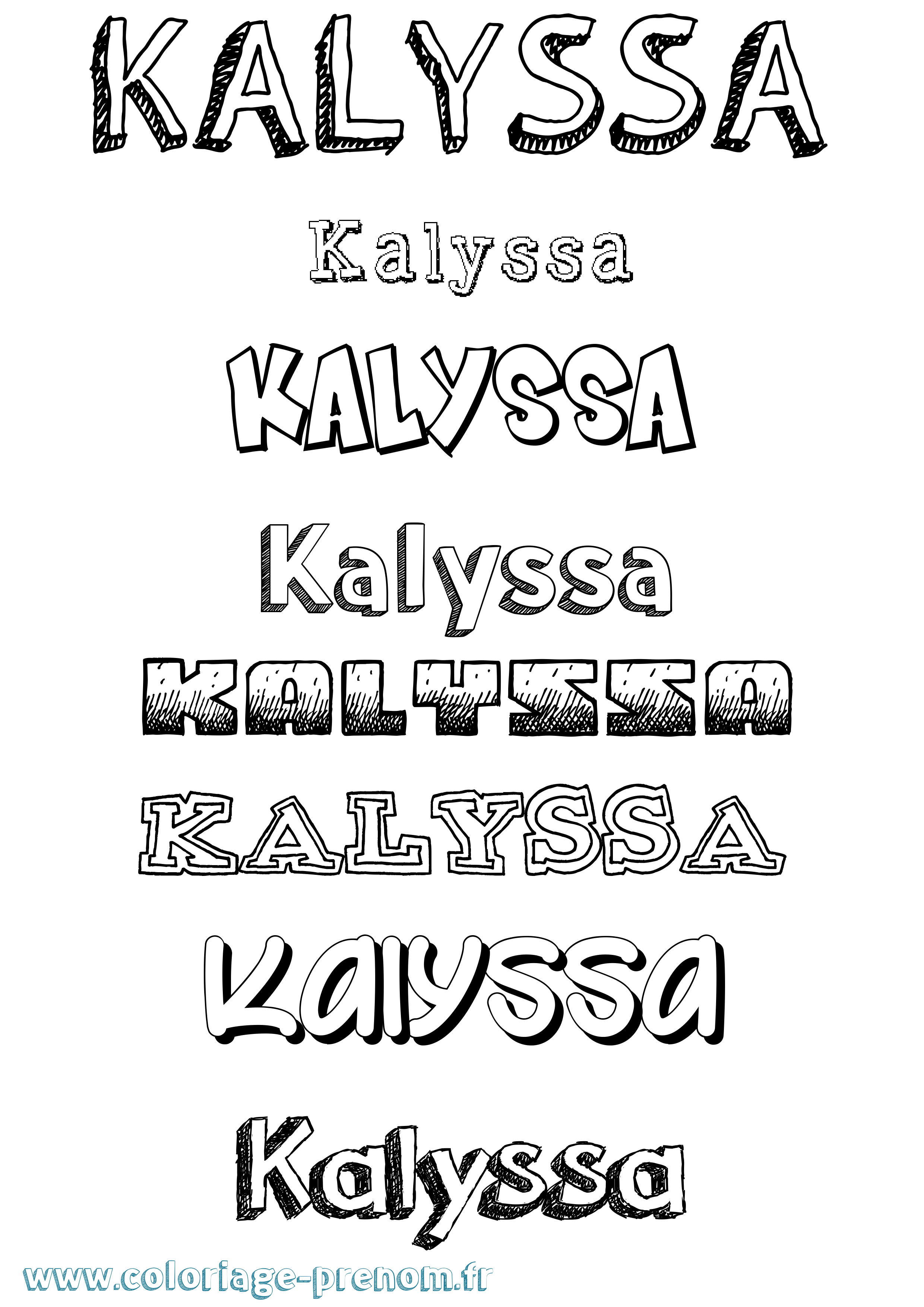 Coloriage Kalyssa Dessiné Coloriage prénom Kalyssa Dessiné