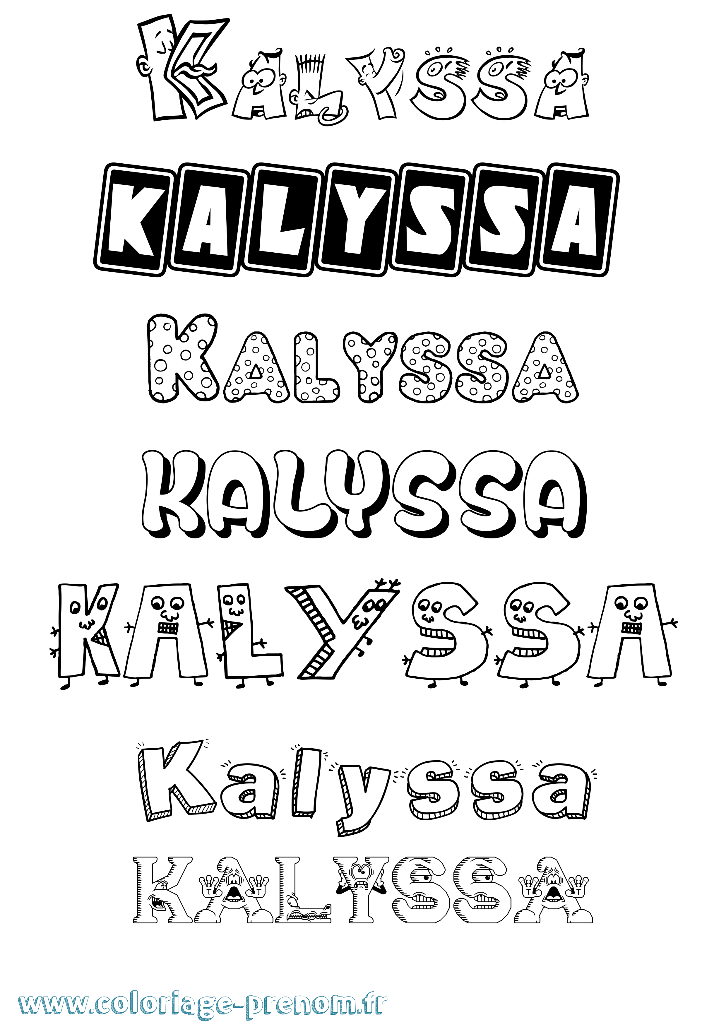 Coloriage prénom Kalyssa Fun