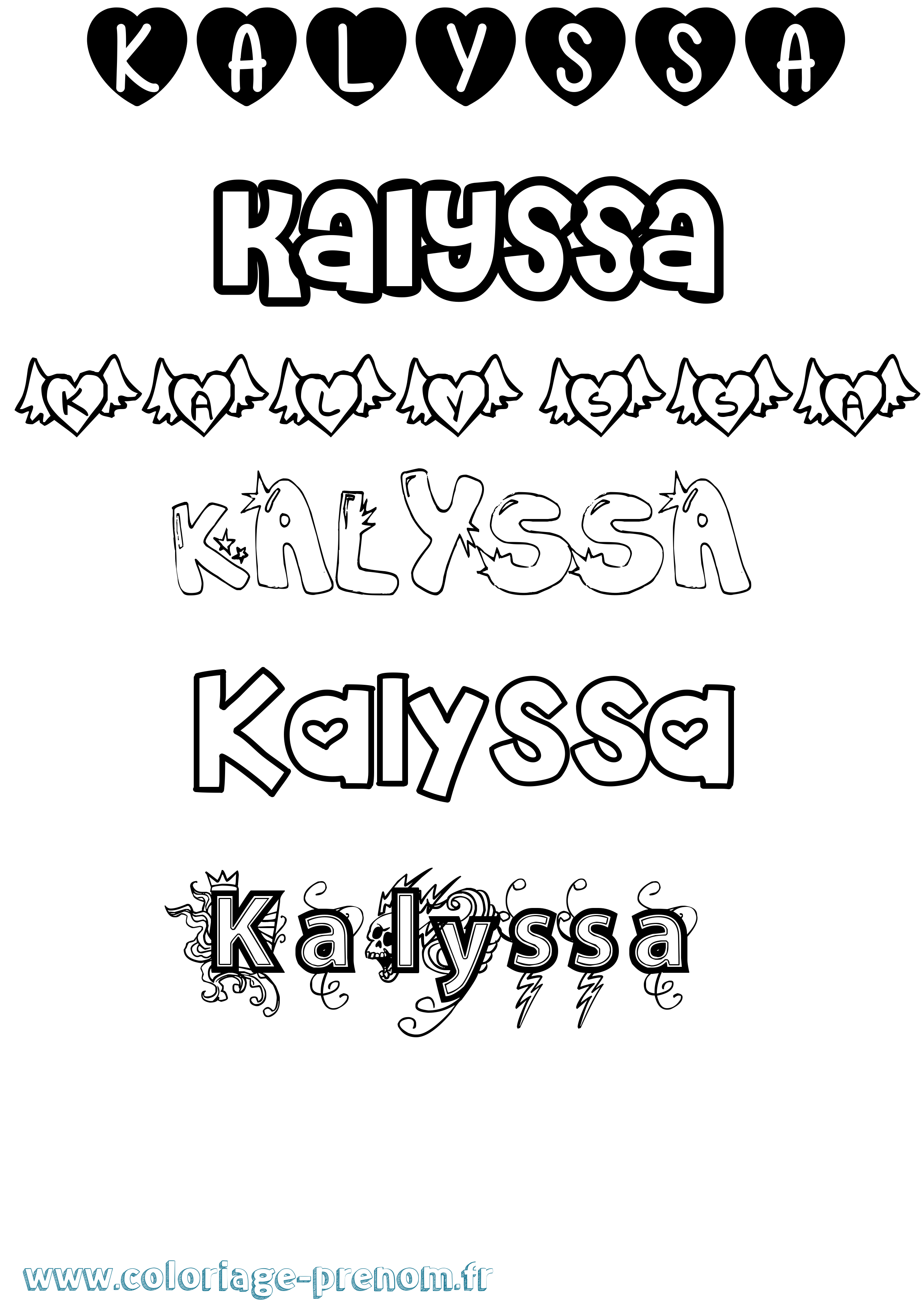 Coloriage prénom Kalyssa Girly