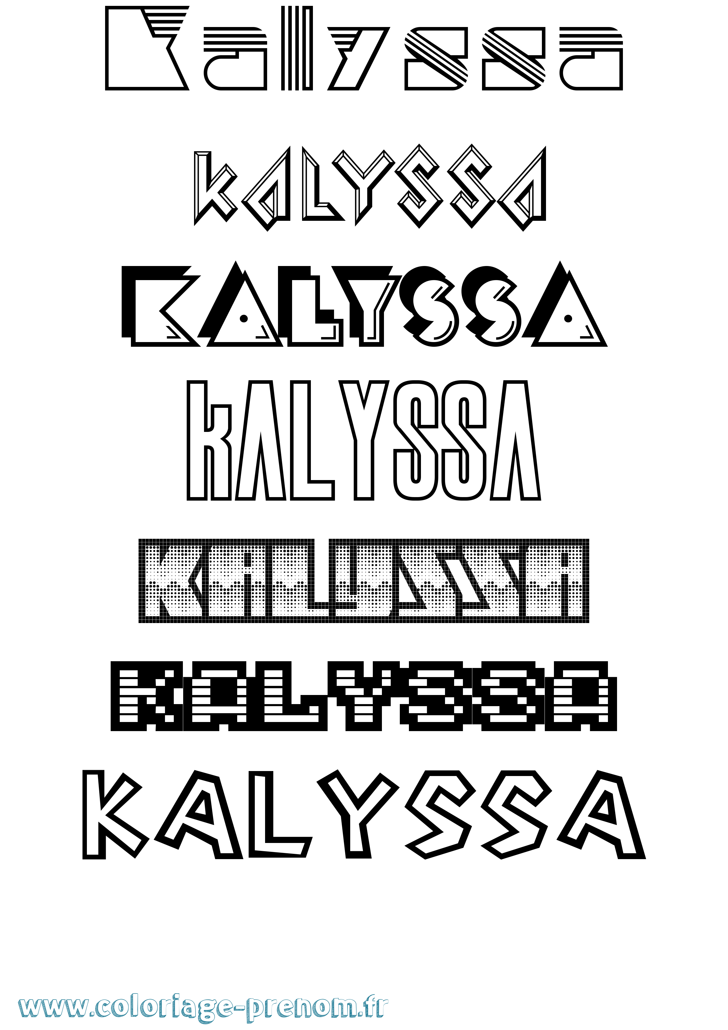 Coloriage Kalyssa Jeux Vidéos Coloriage prénom Kalyssa Jeux Vidéos