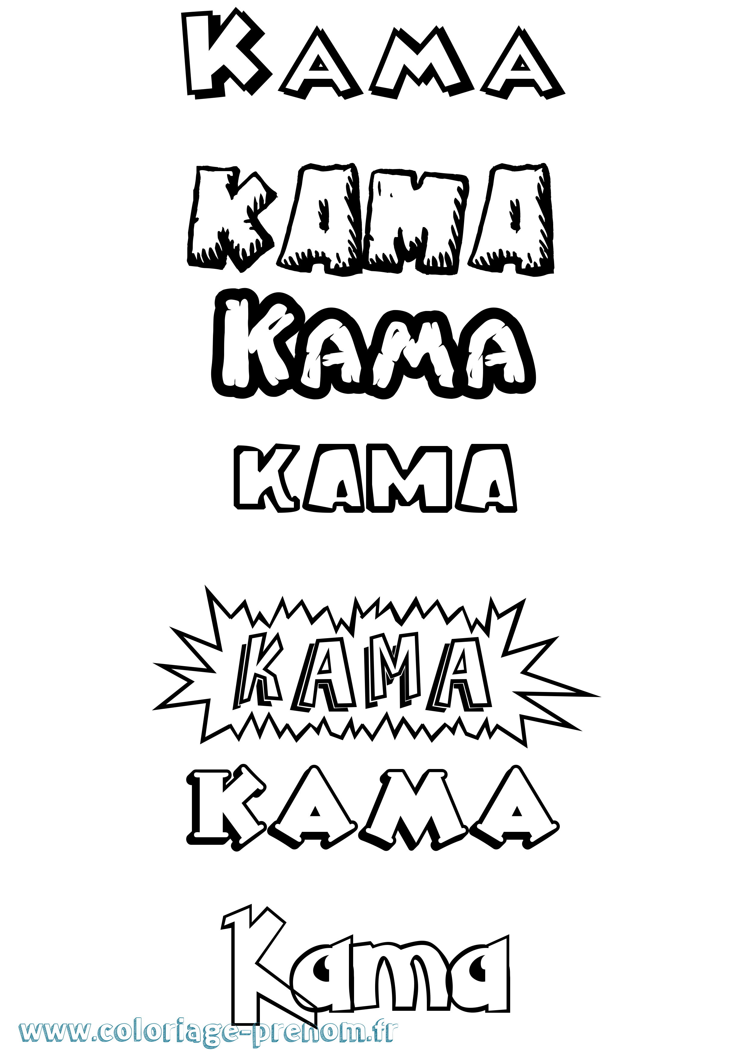 Coloriage prénom Kama Dessin Animé
