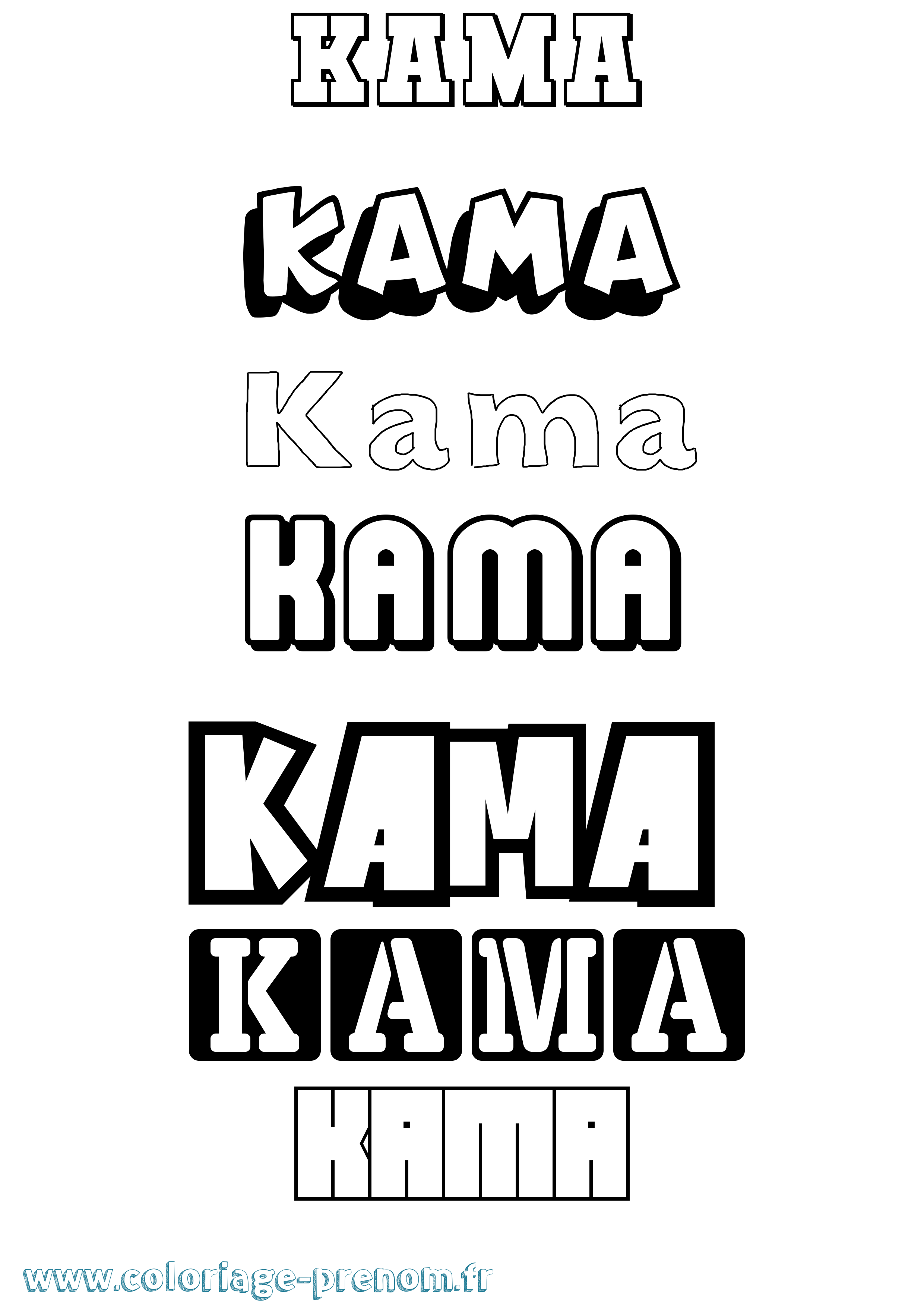 Coloriage prénom Kama Simple