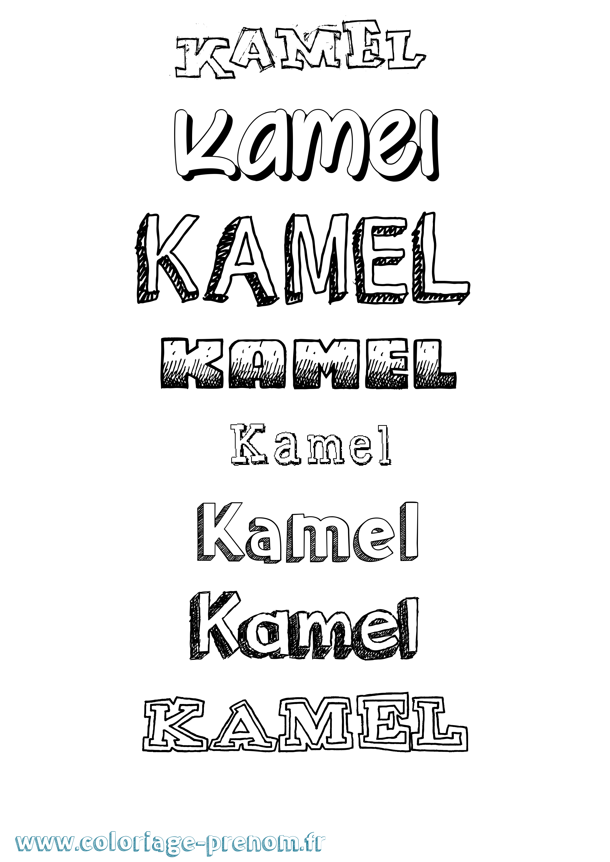 Coloriage Kamel Dessiné Coloriage prénom Kamel Dessiné