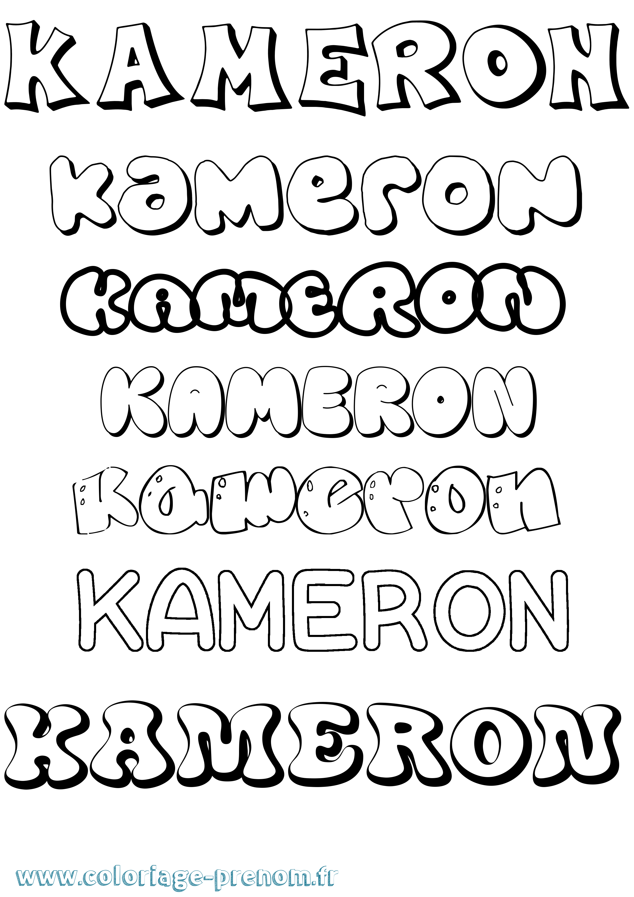 Coloriage Kameron Bubble Coloriage prénom Kameron Bubble