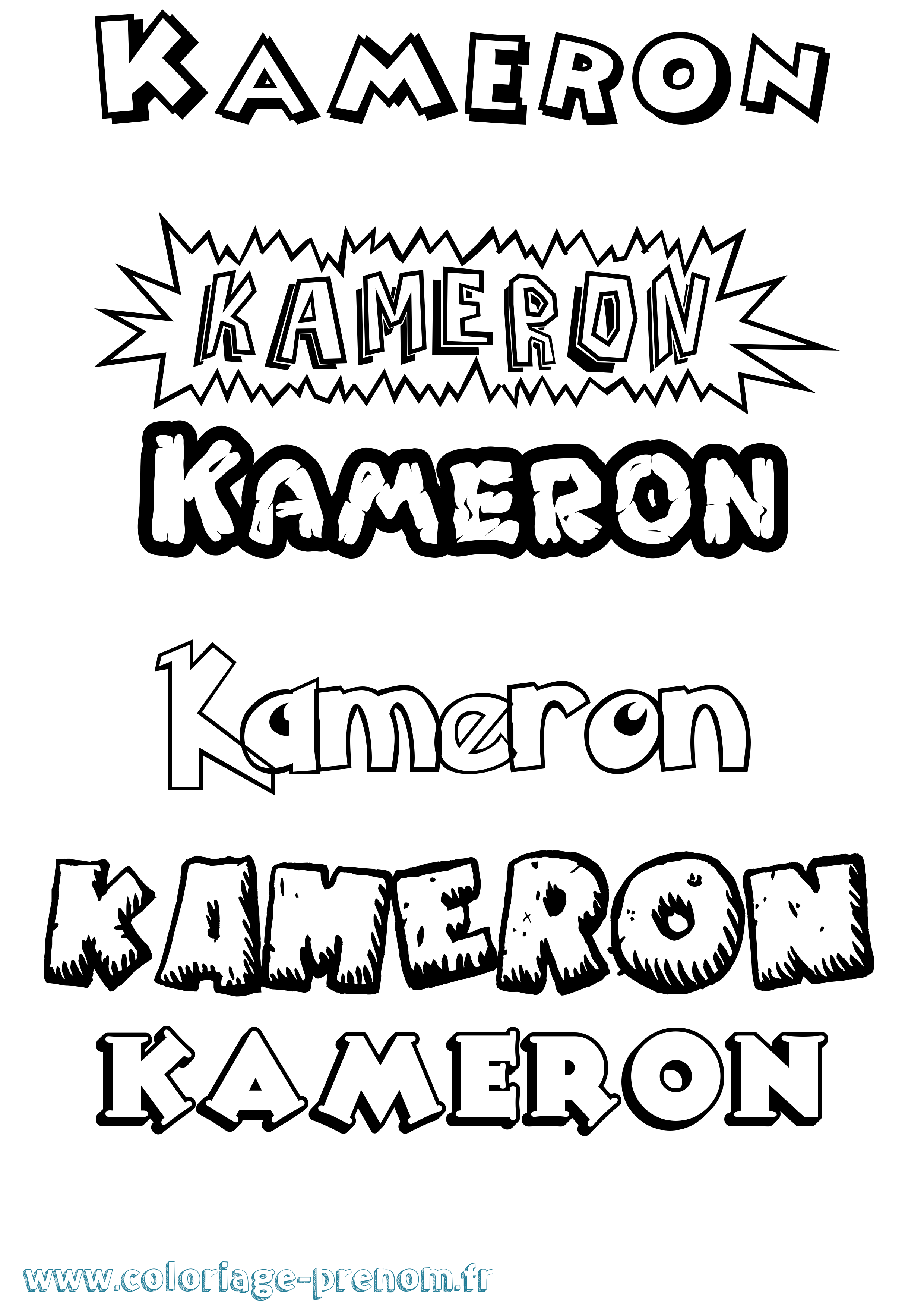 Coloriage Kameron Dessin Animé Coloriage prénom Kameron Dessin Animé