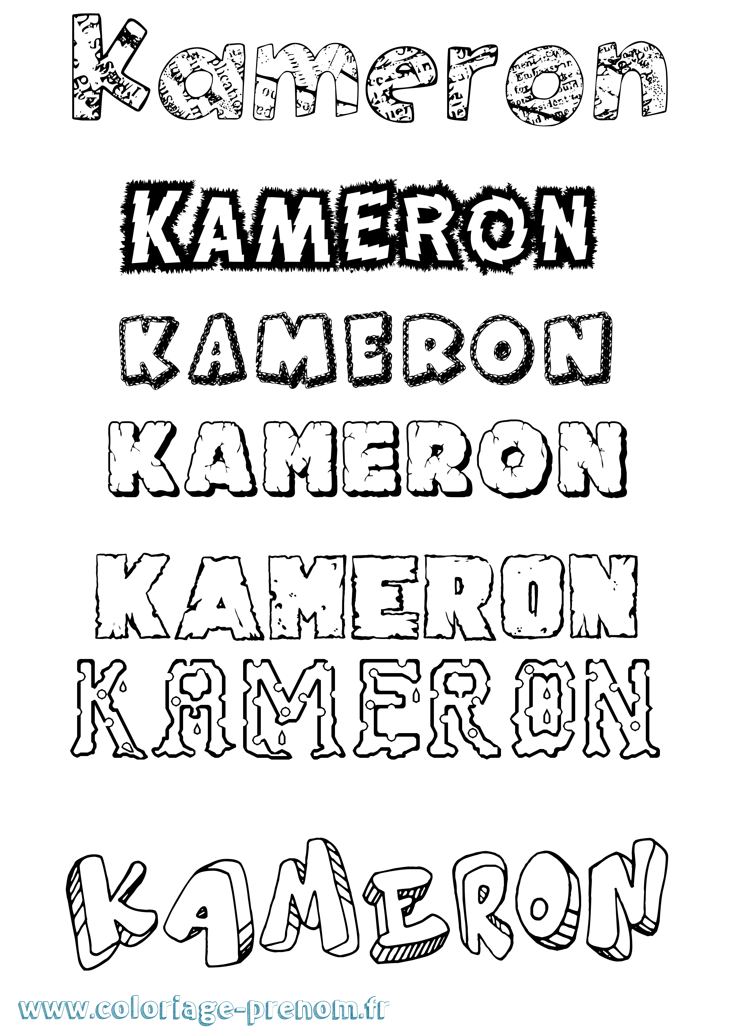 Coloriage Kameron Destructuré Coloriage prénom Kameron Destructuré
