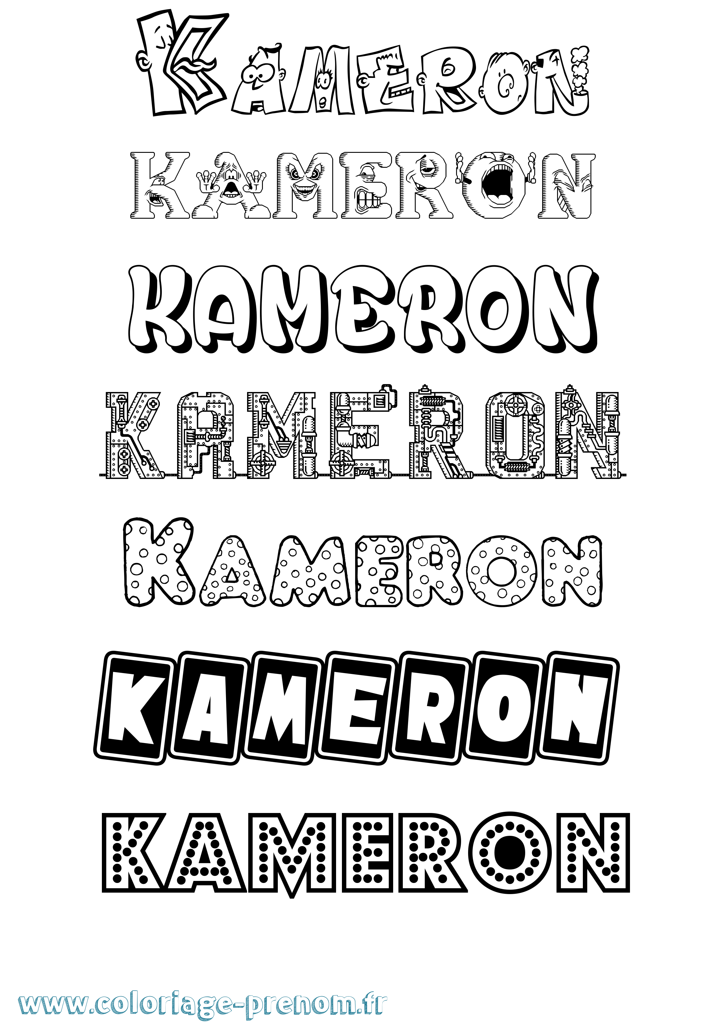 Coloriage Kameron Fun Coloriage prénom Kameron Fun
