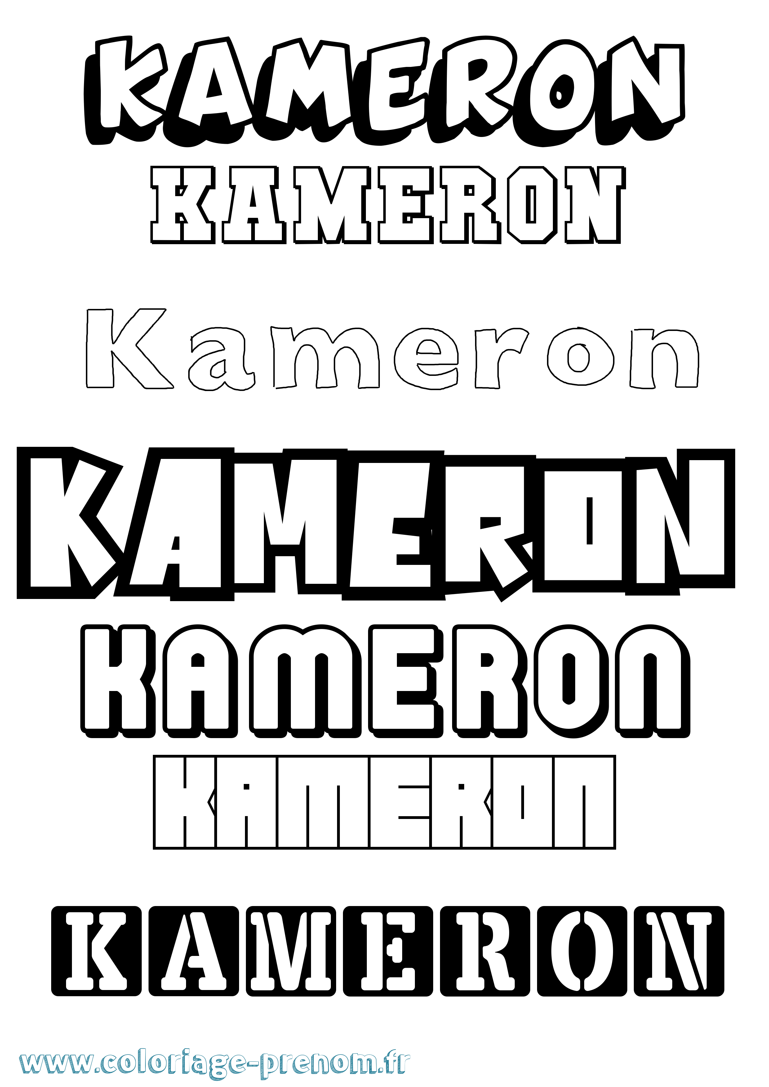 Coloriage Kameron Simple Coloriage prénom Kameron Simple