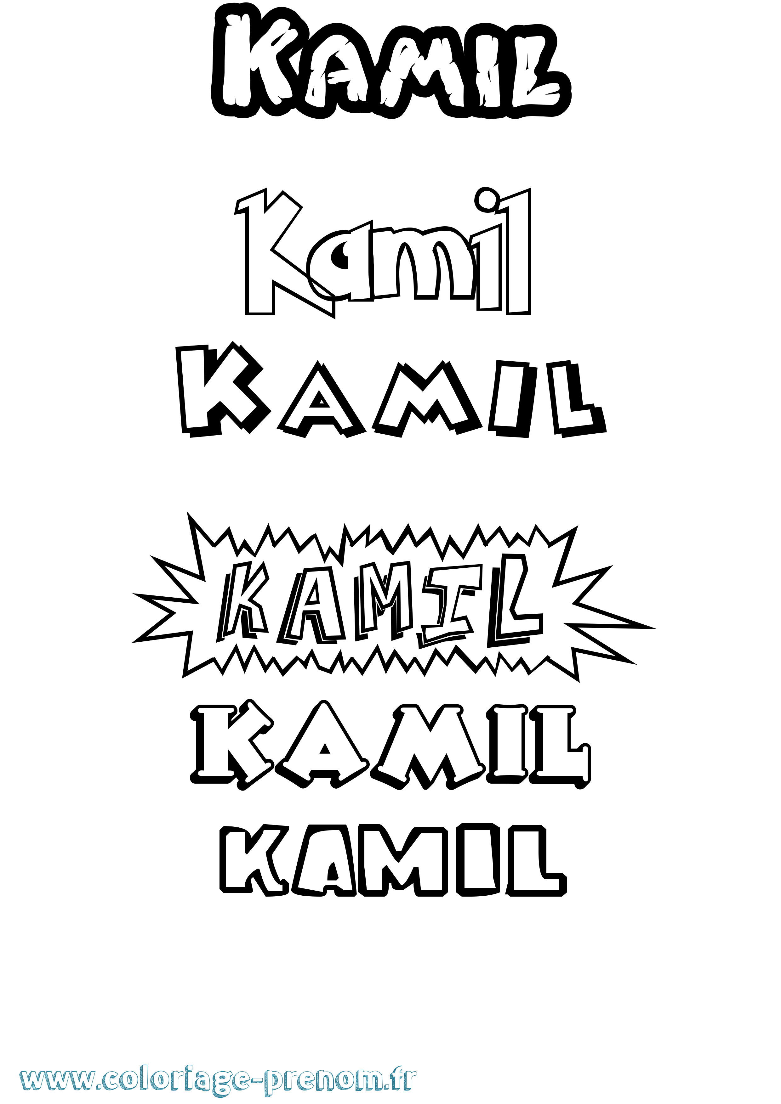 Coloriage prénom Kamil Dessin Animé