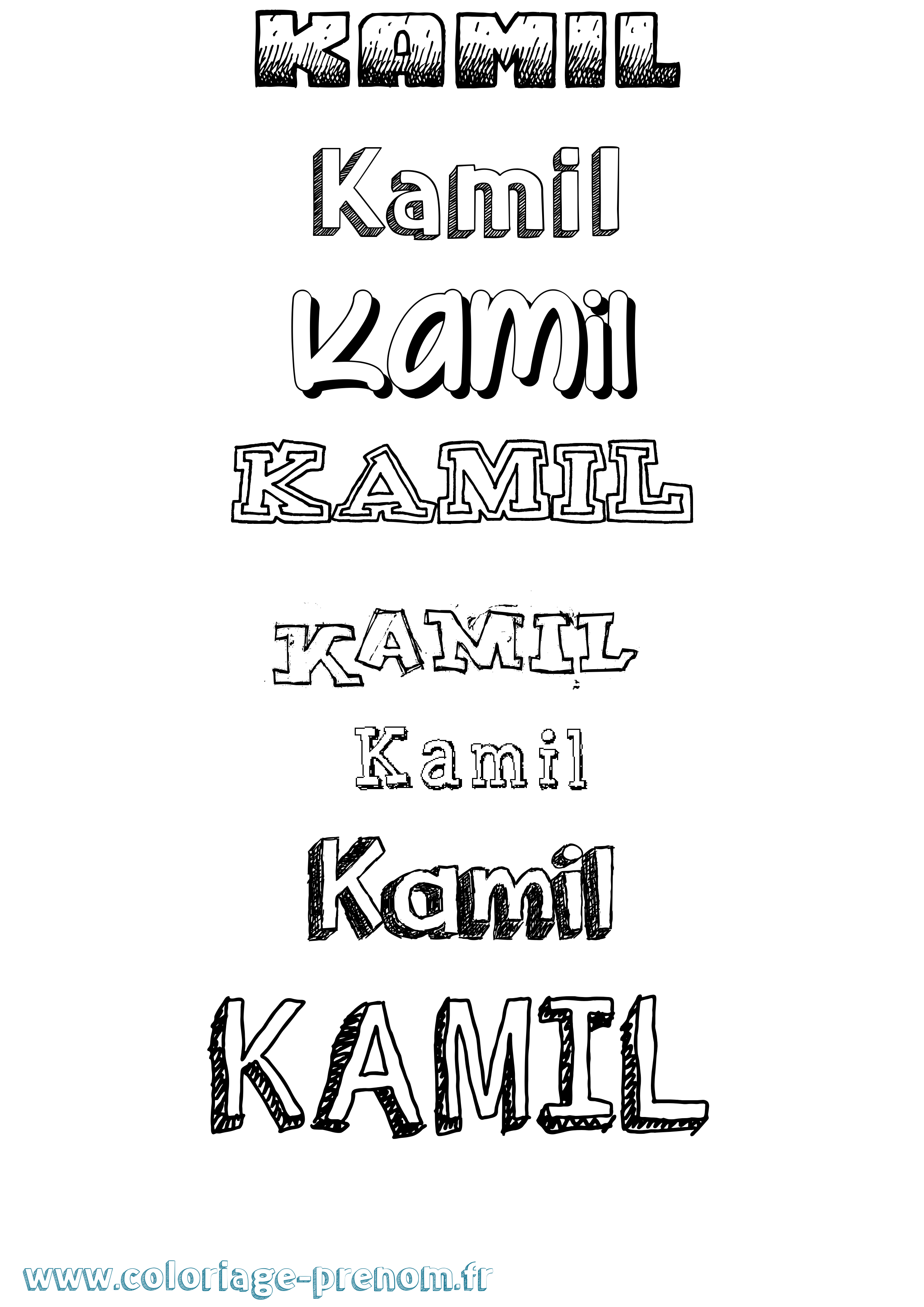 Coloriage prénom Kamil Dessiné