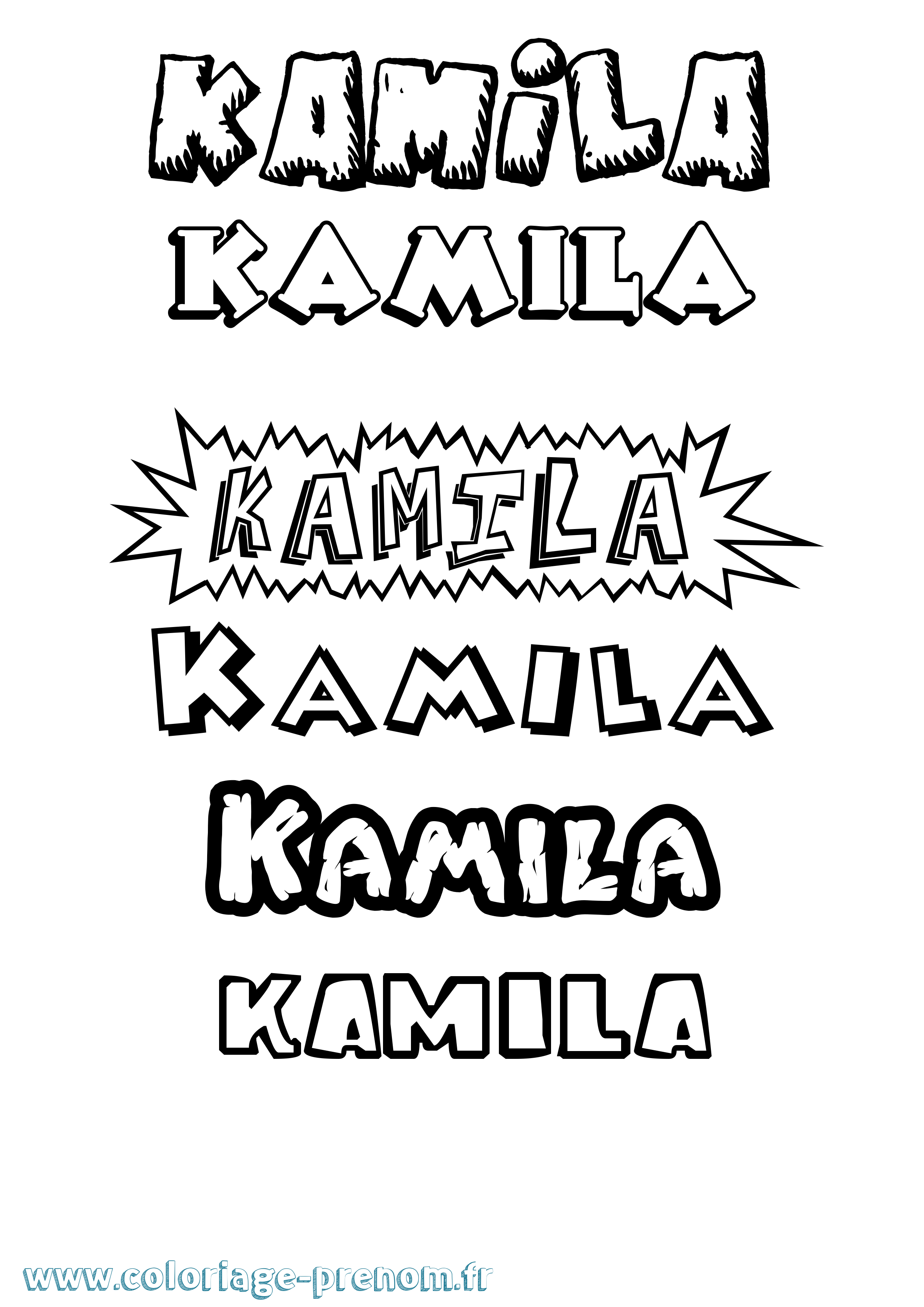 Coloriage prénom Kamila Dessin Animé