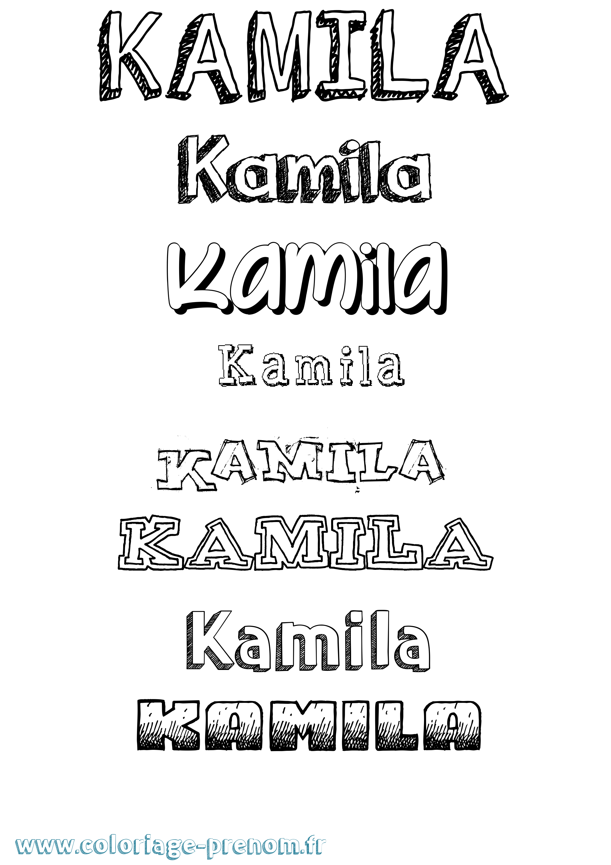 Coloriage prénom Kamila Dessiné