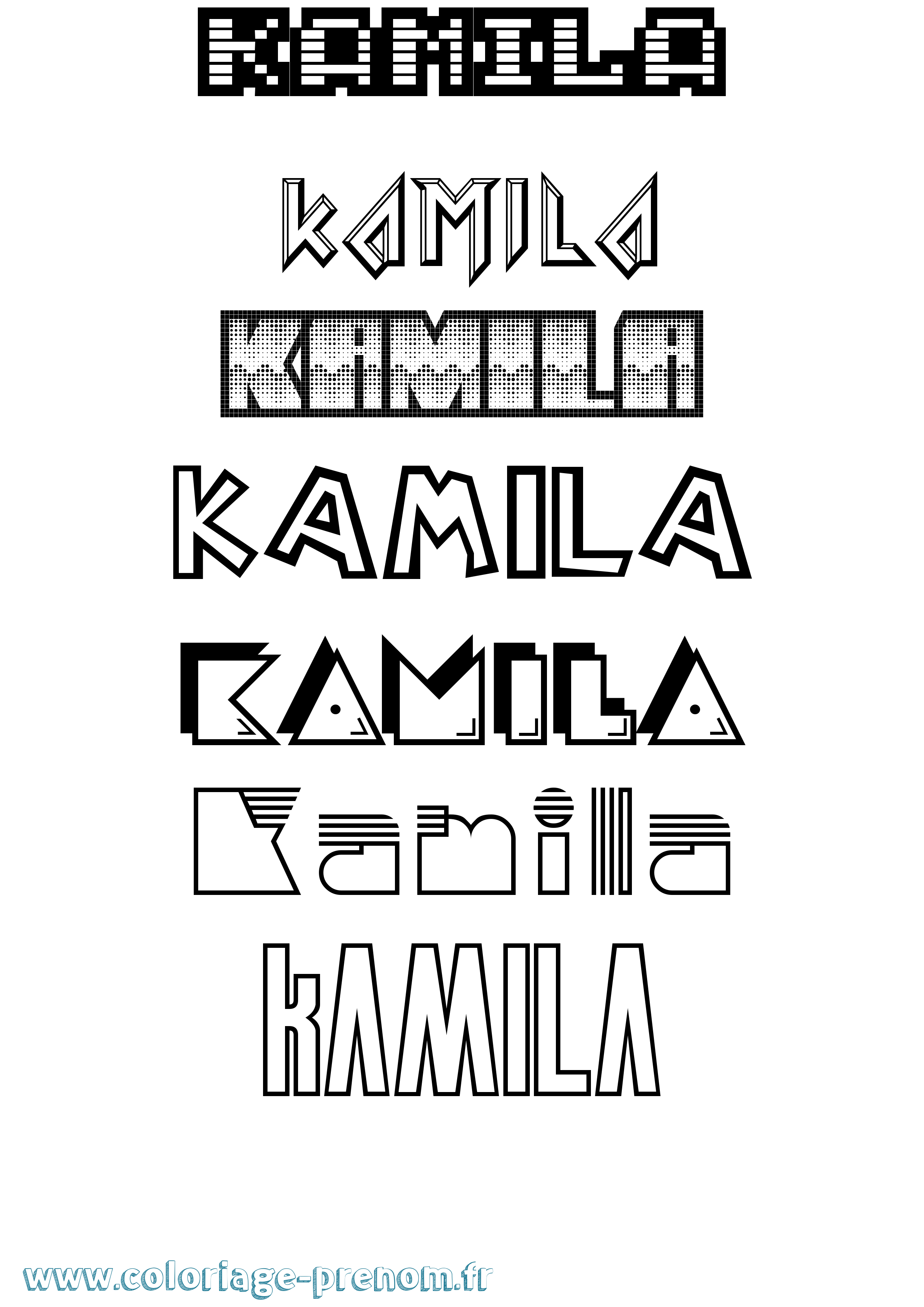 Coloriage prénom Kamila Jeux Vidéos