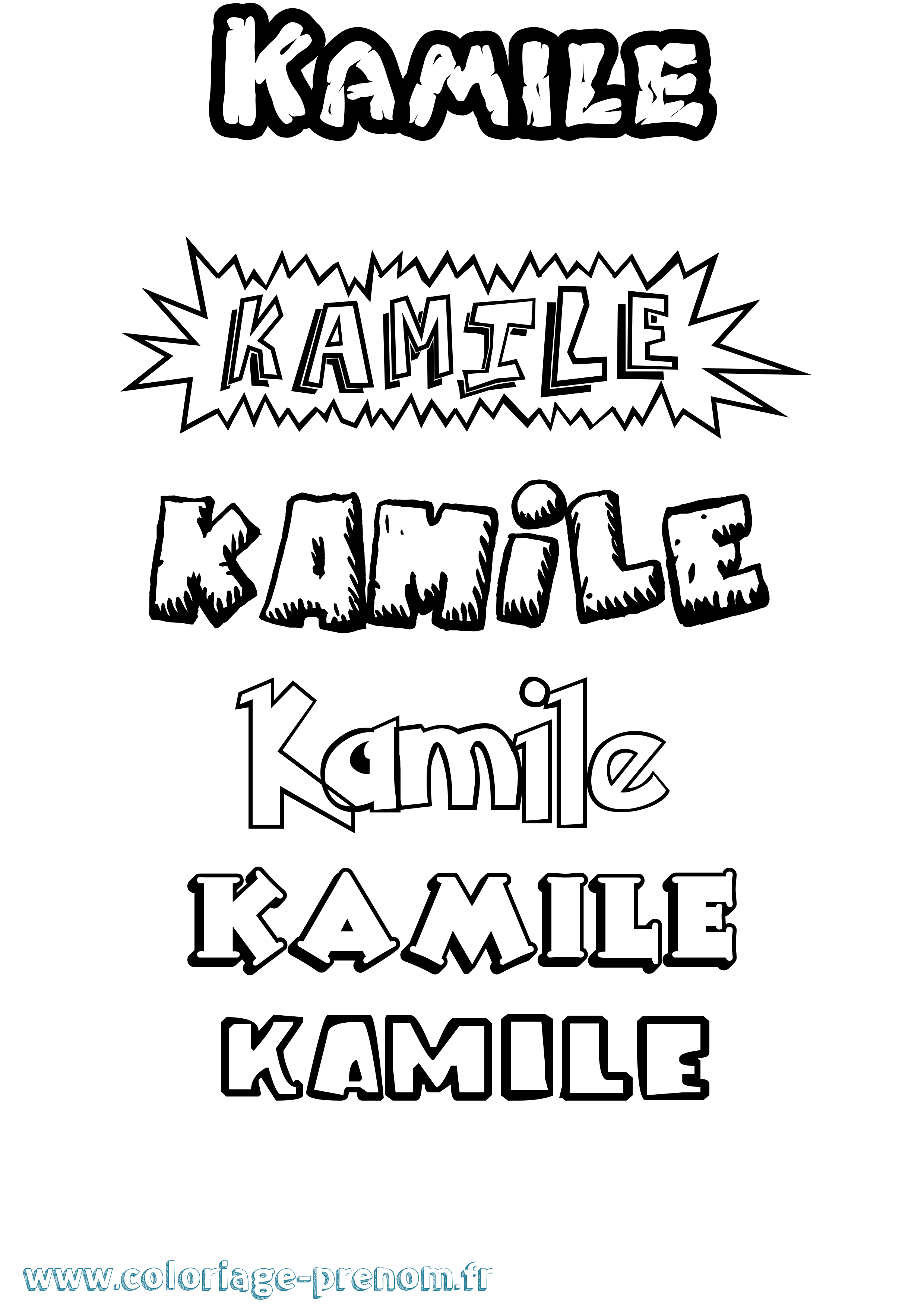 Coloriage prénom Kamile Dessin Animé