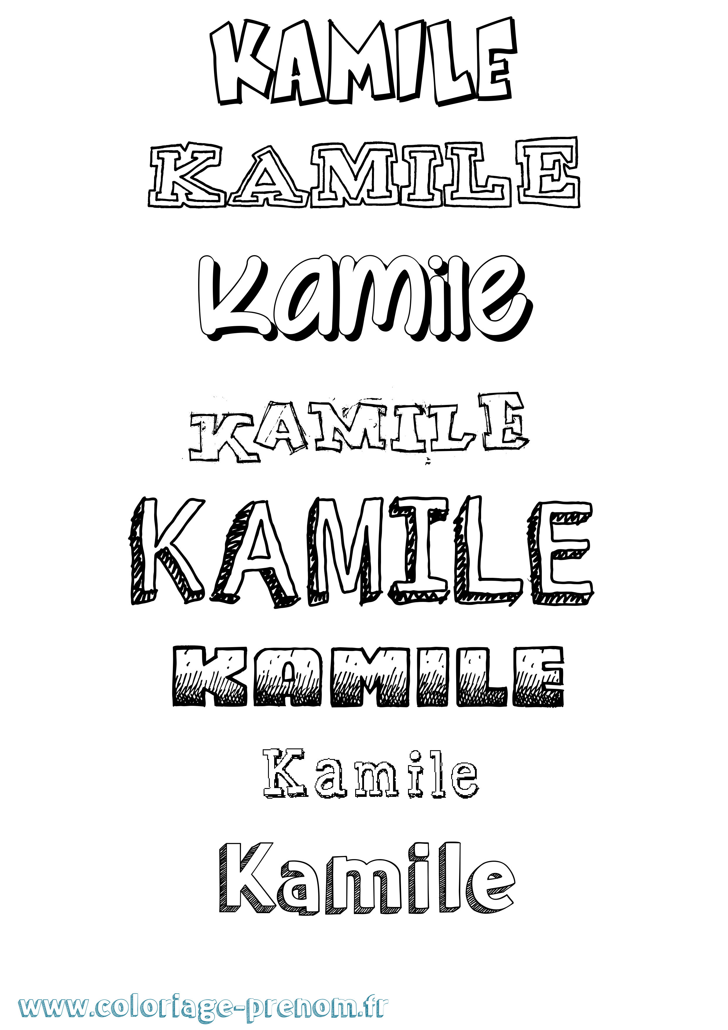 Coloriage prénom Kamile Dessiné