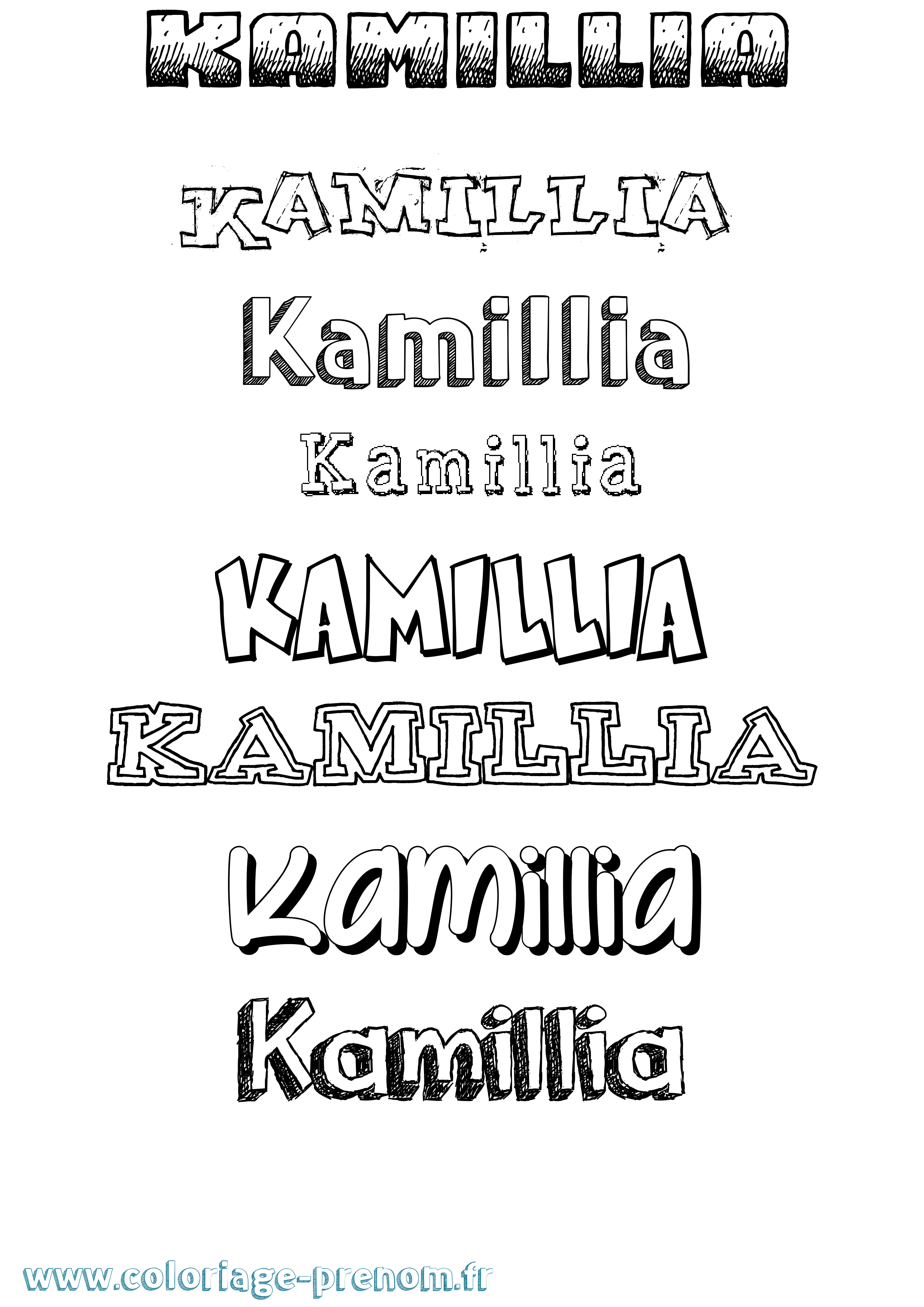 Coloriage prénom Kamillia Dessiné