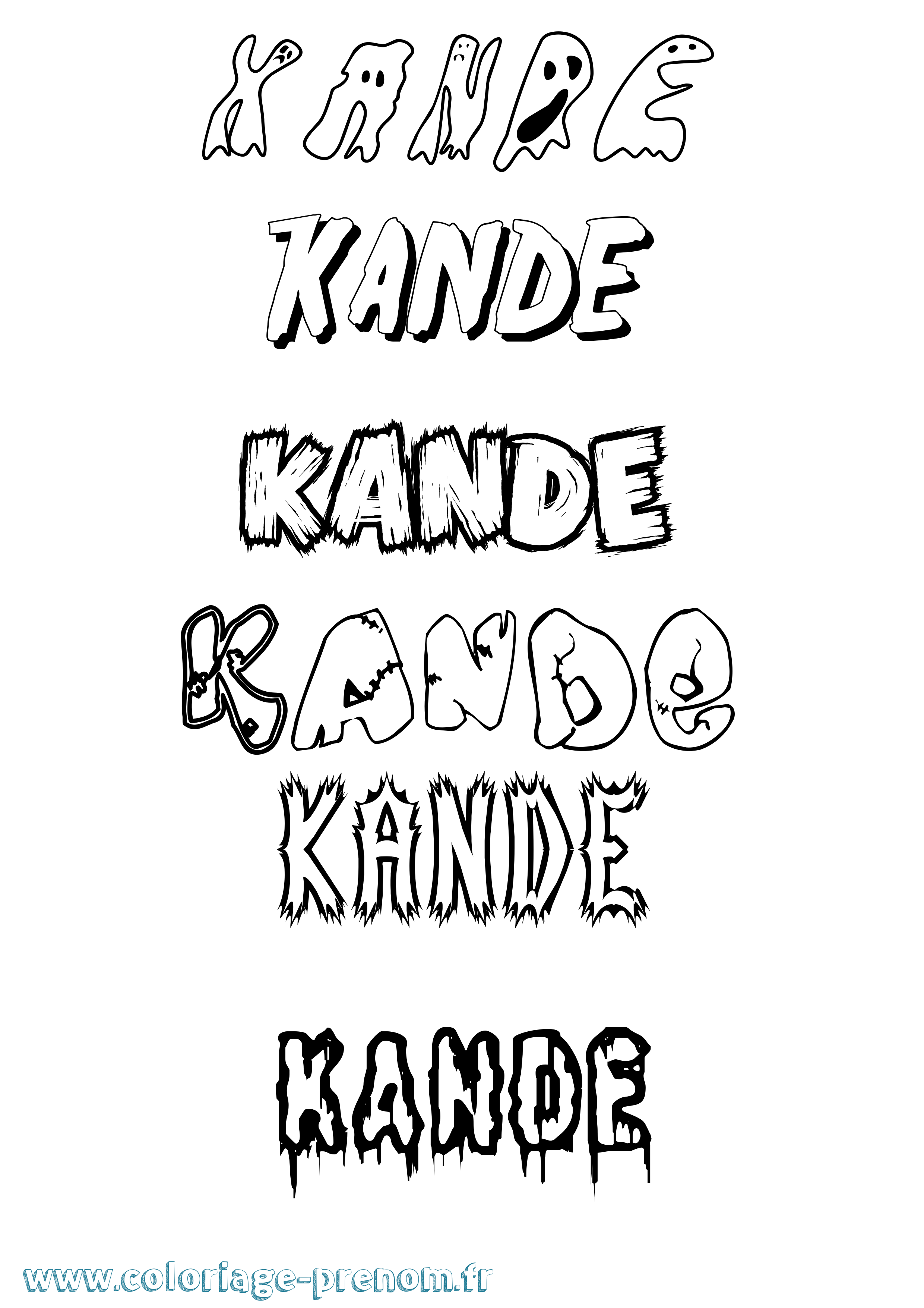 Coloriage Kande Frisson Coloriage prénom Kande Frisson