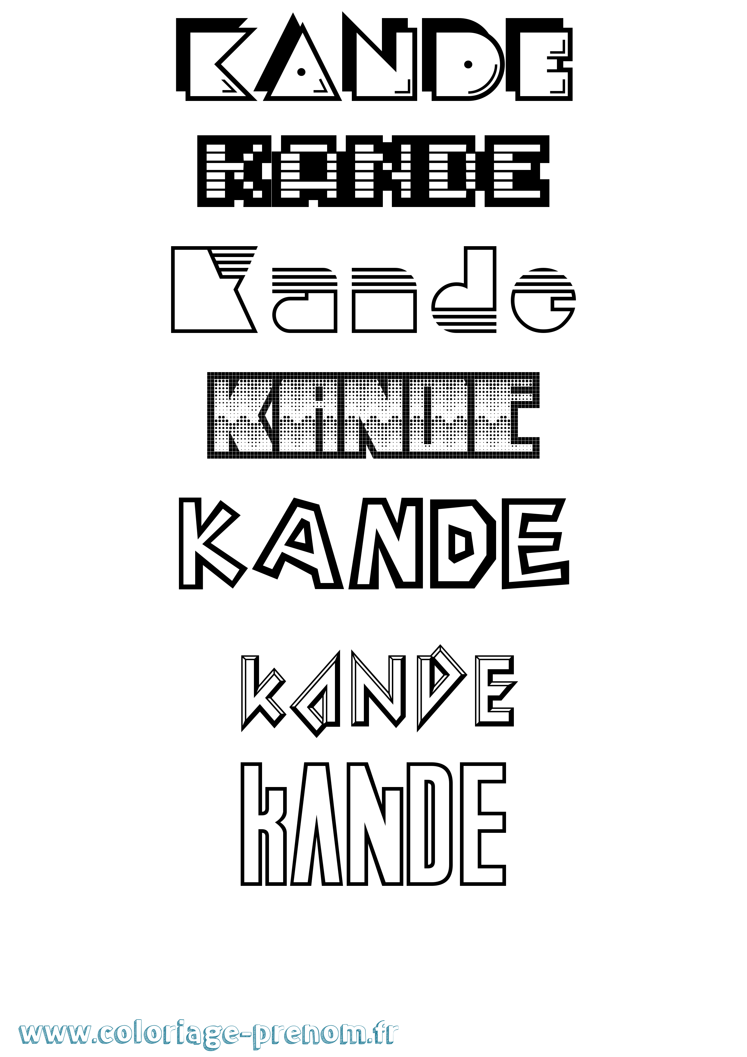 Coloriage Kande Jeux Vidéos Coloriage prénom Kande Jeux Vidéos